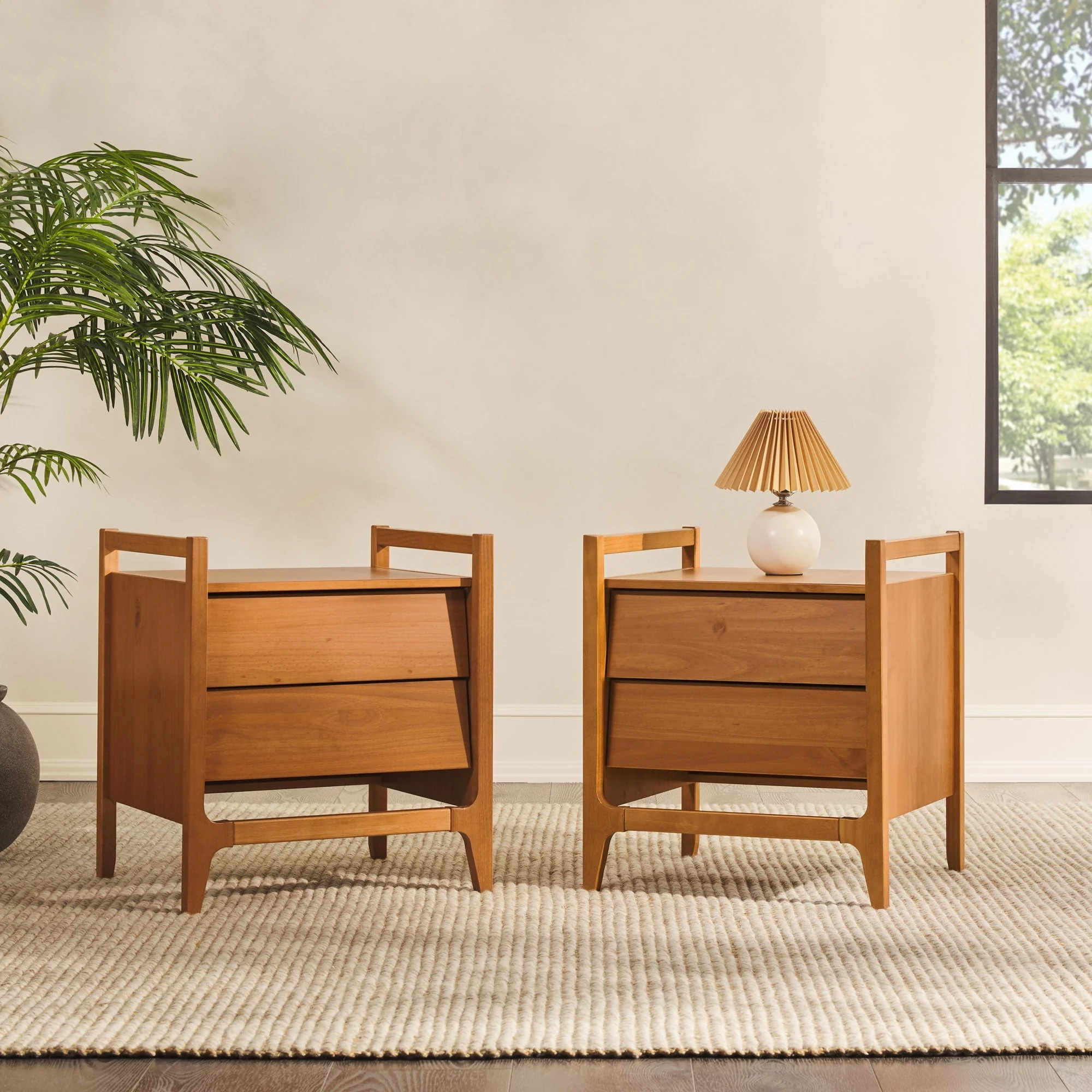 Oswald Mid-Century Modern 2-Drawer Wood Nightstand - Image 19
