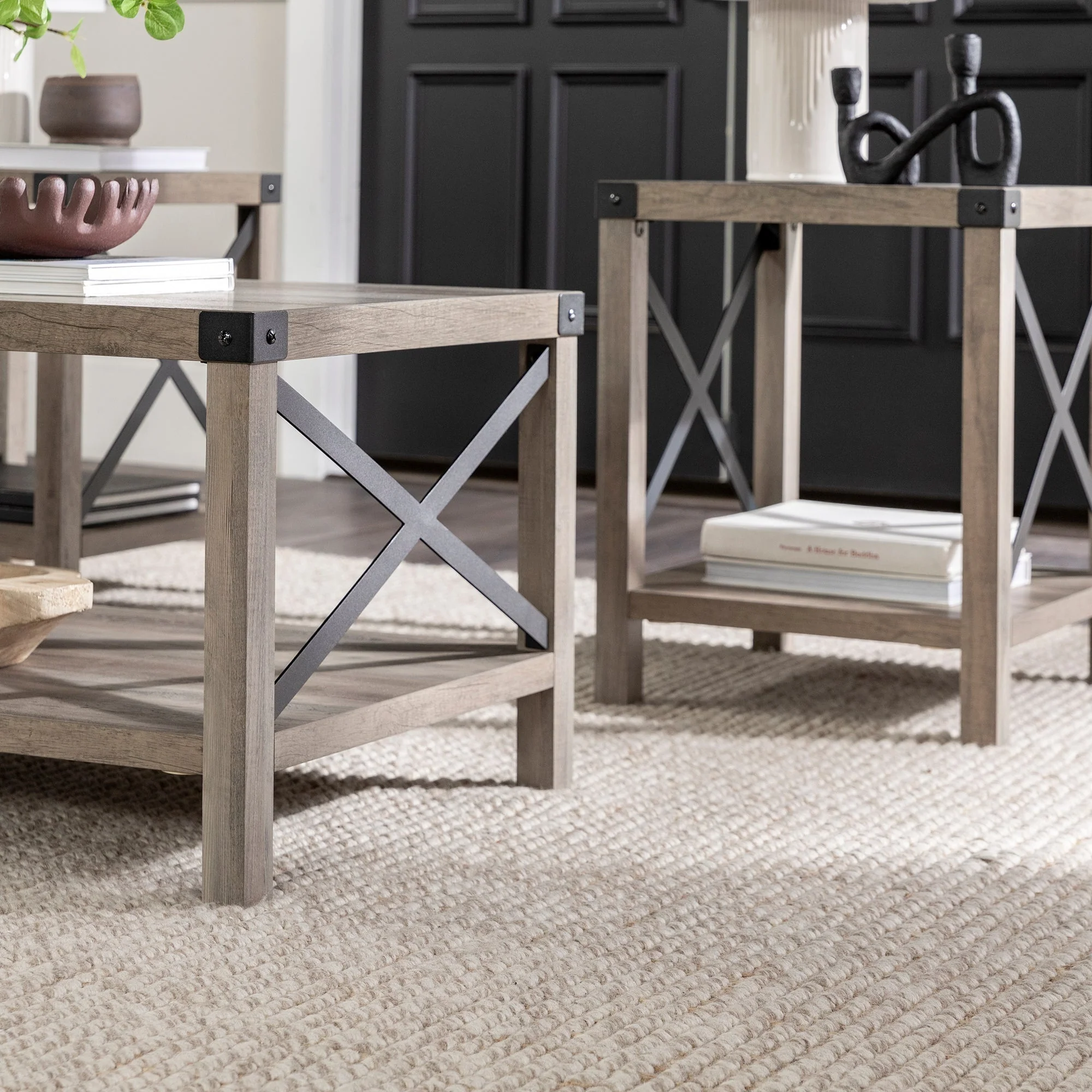 3-Piece Barndoor Accent Table Set - Image 3
