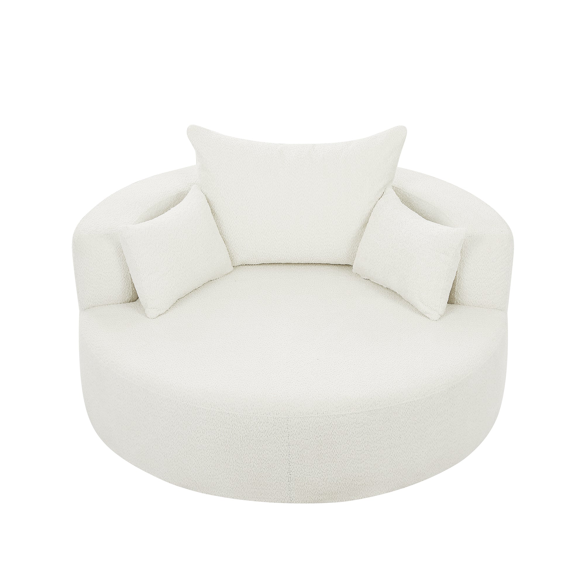 Walker Edison | 360° Swivel Accent Round Sofa Chair with Pillows - Image 11