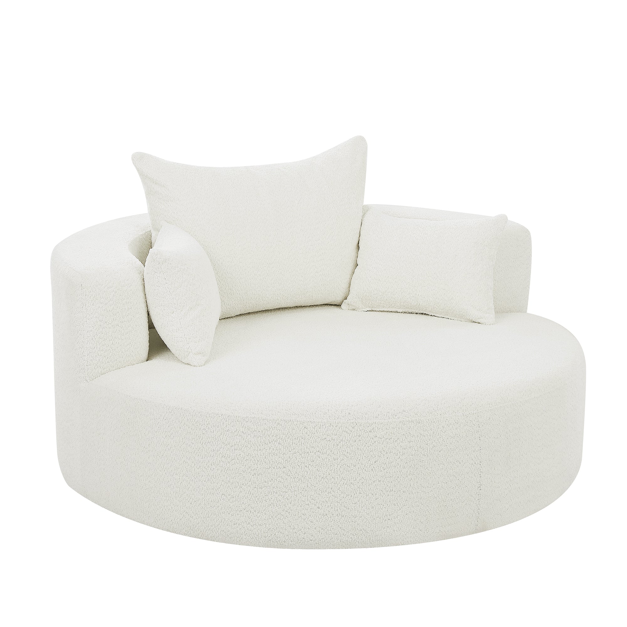 Walker Edison | 360° Swivel Accent Round Sofa Chair with Pillows - Image 12