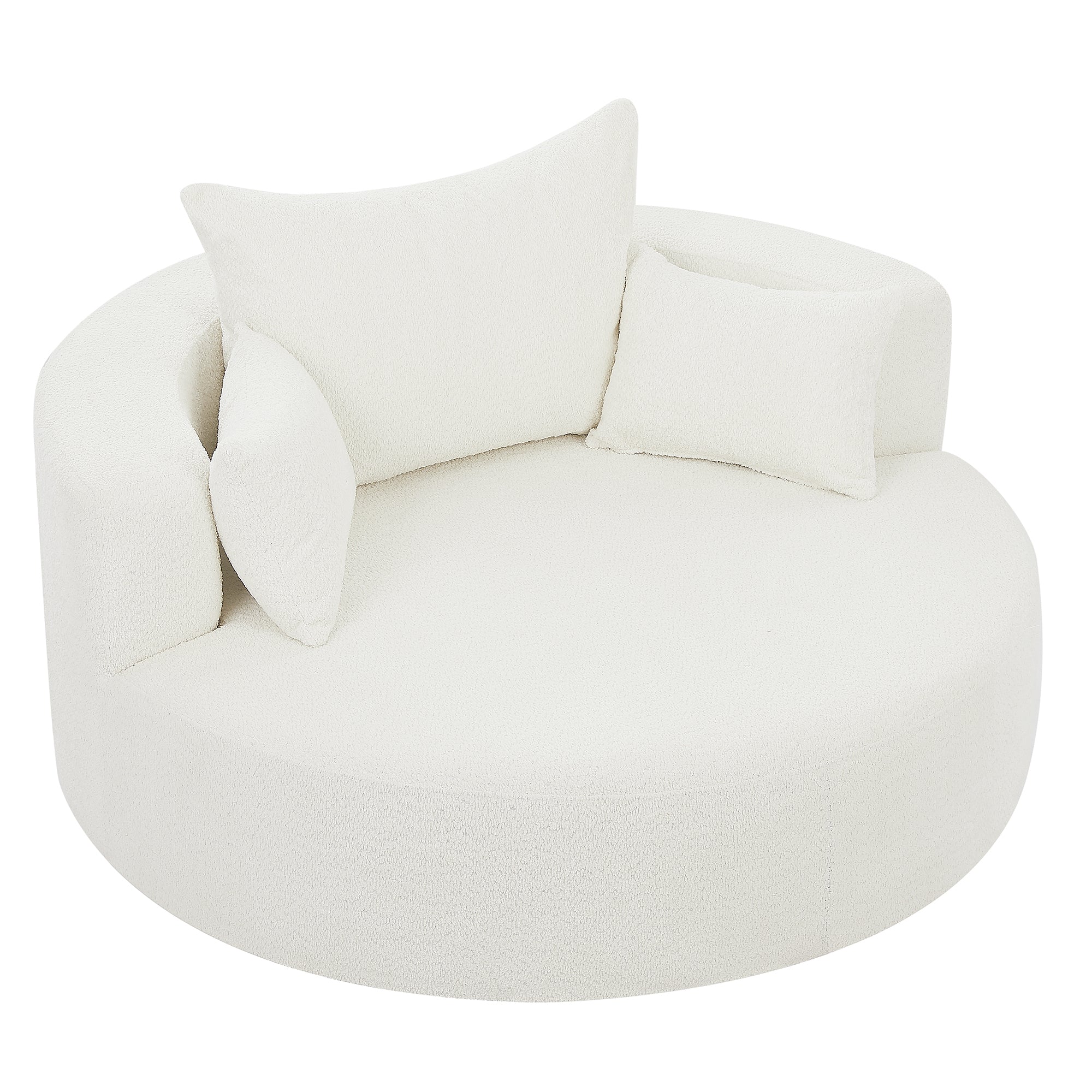 Walker Edison | 360° Swivel Accent Round Sofa Chair with Pillows - Image 13