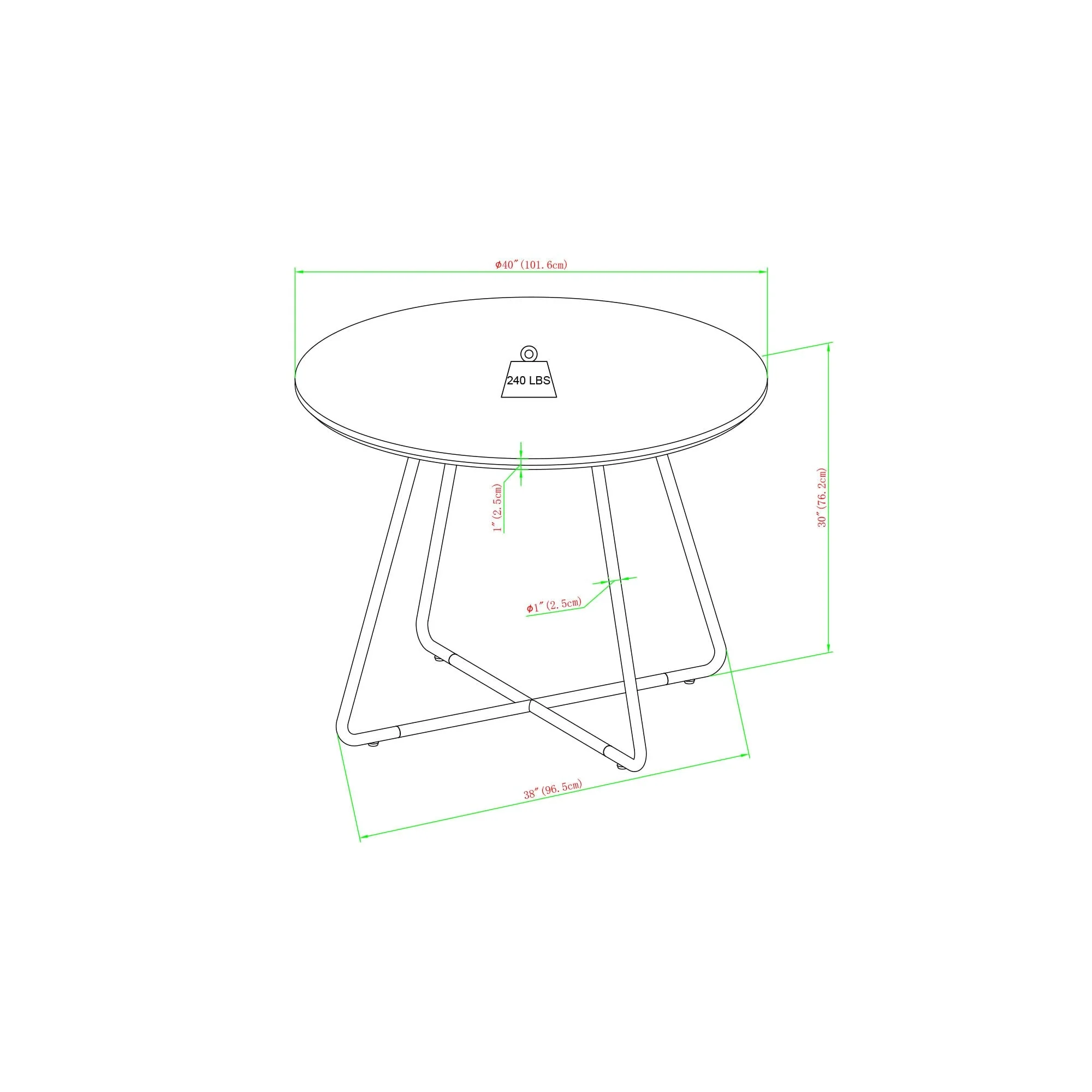 Alex 40" Modern Veneer and Metal Round Dining Table - Image 7