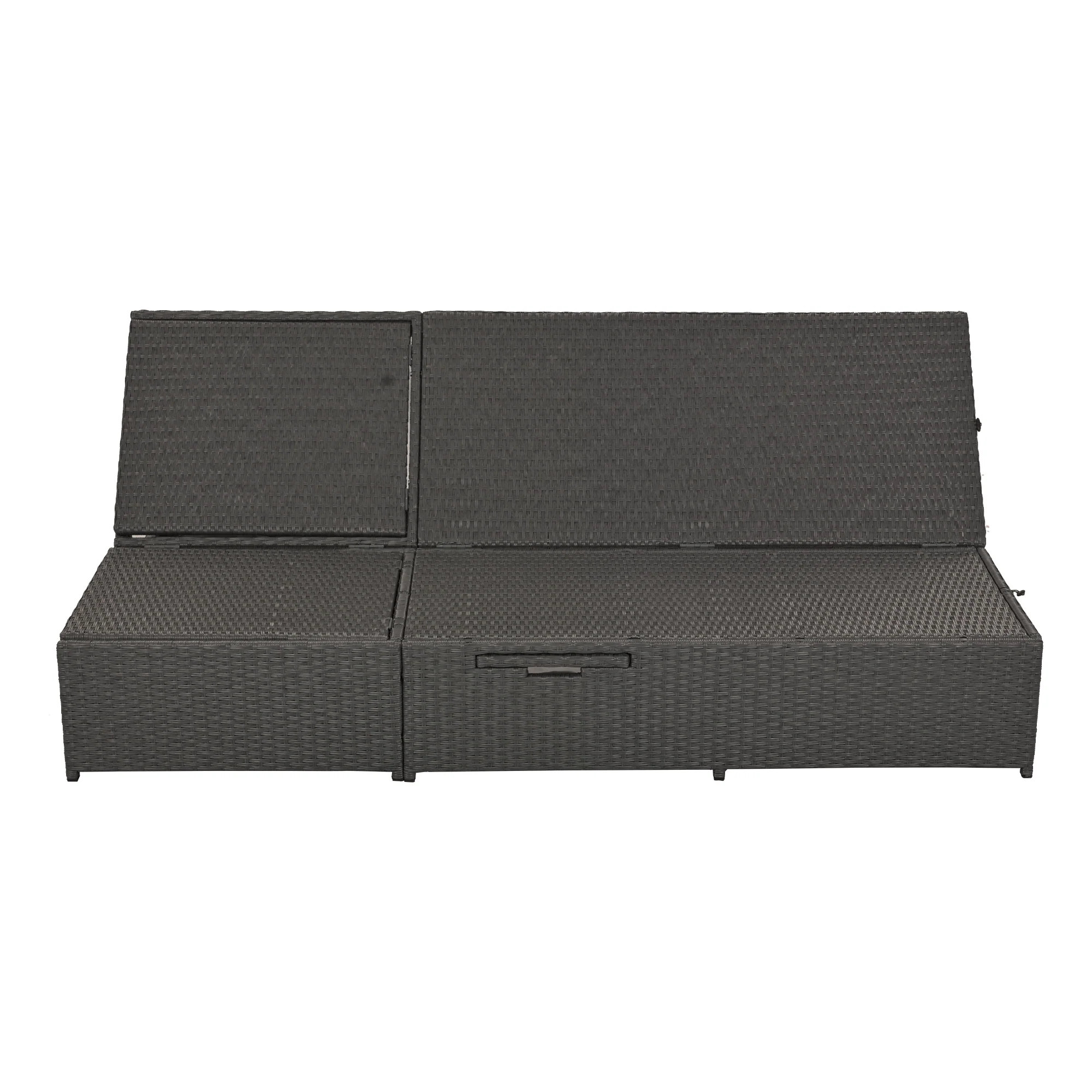 Walker Edison | Wicker Outdoor Double Sunbed Set - Image 21