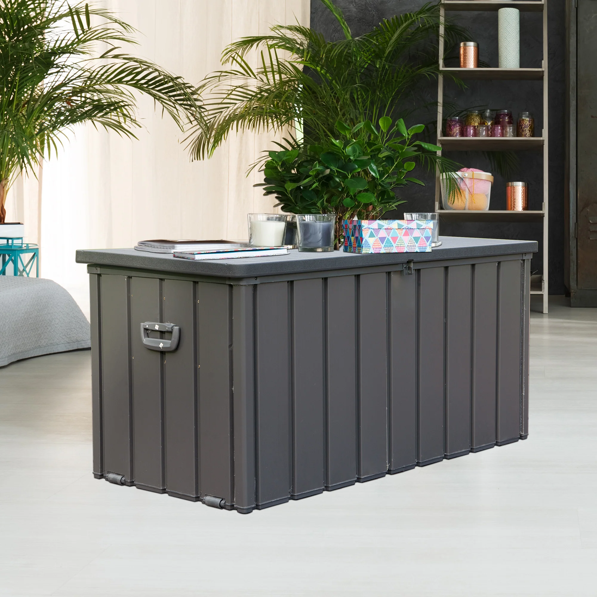 Walker Edison | Outdoor Waterproof Storage Deck Bin