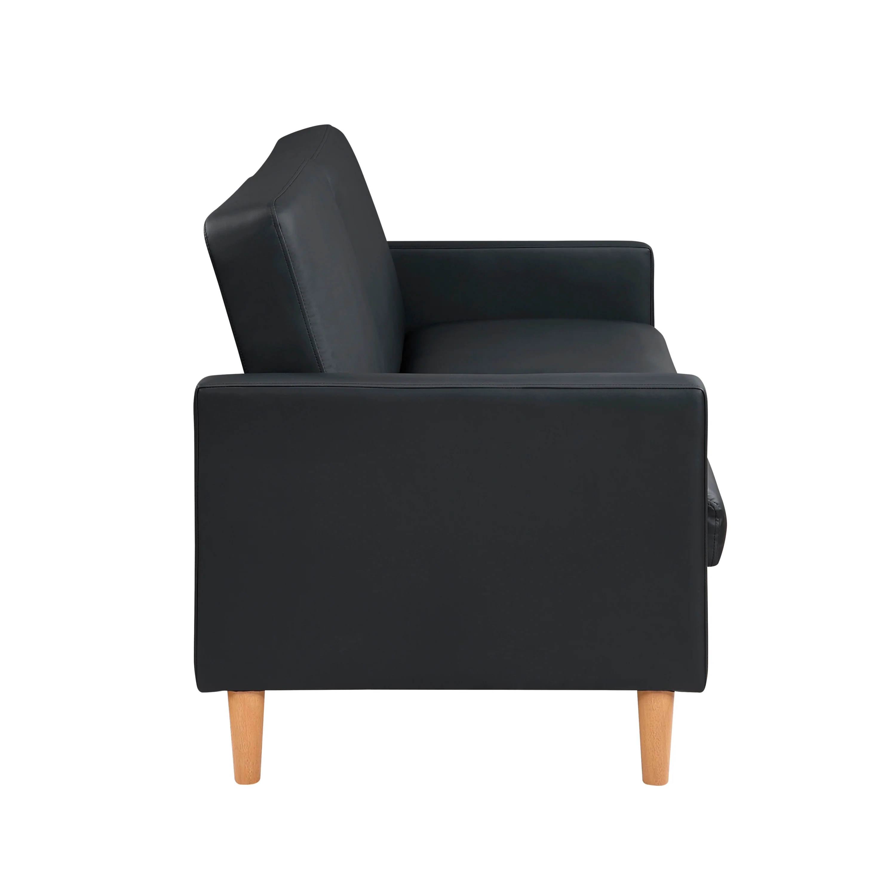Walker Edison | Black Faux Leather Comfort Sleeper Sofa - Image 9