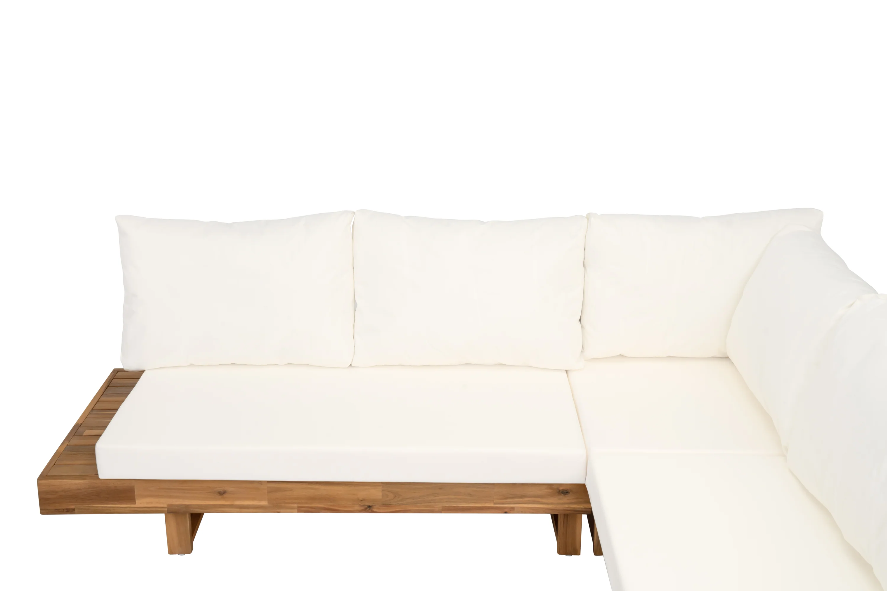 4pc Outdoor Teak Wood Sectional Patio Sofa Set w Table - Image 11
