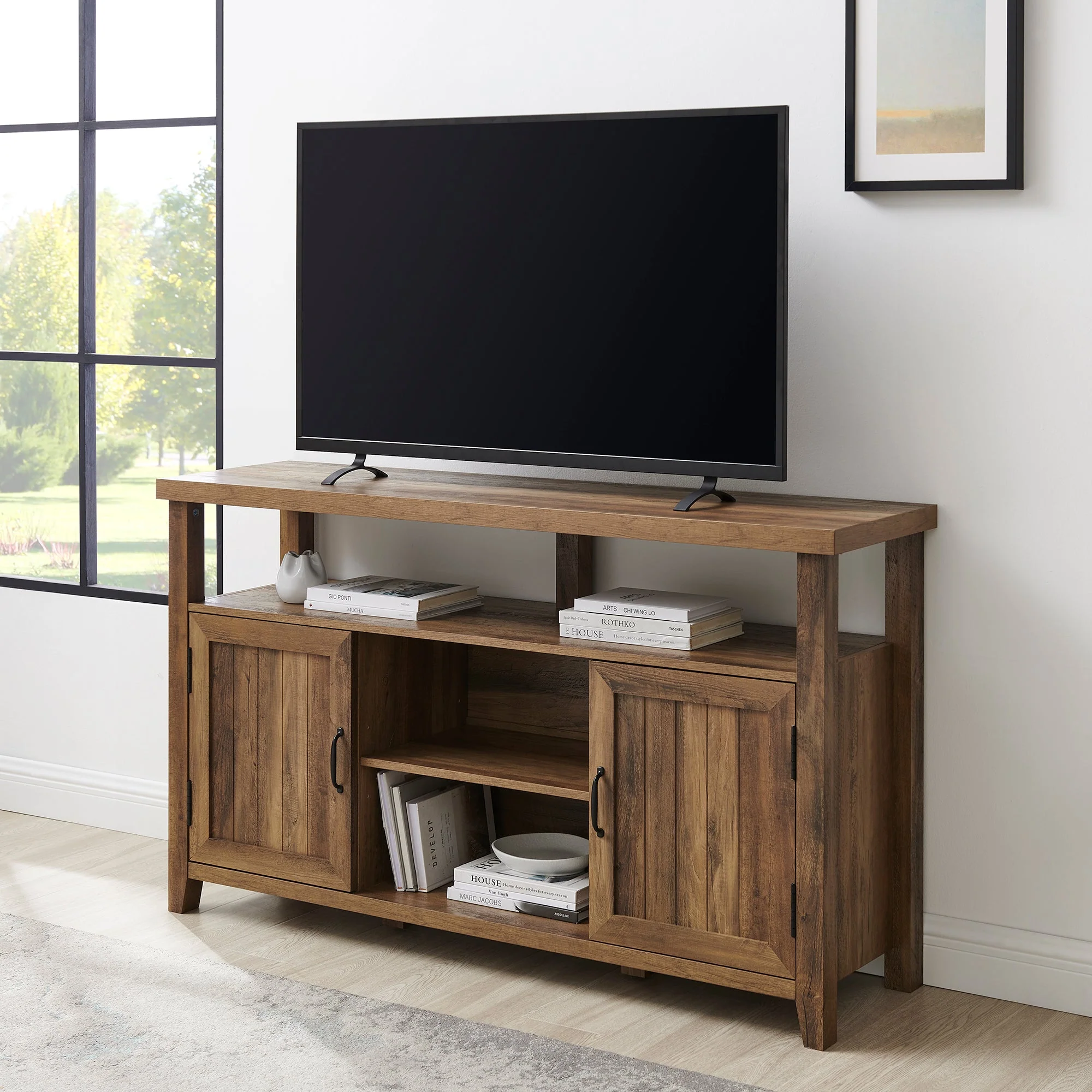 Grooved Door 58" Highboy TV Stand - Image 3