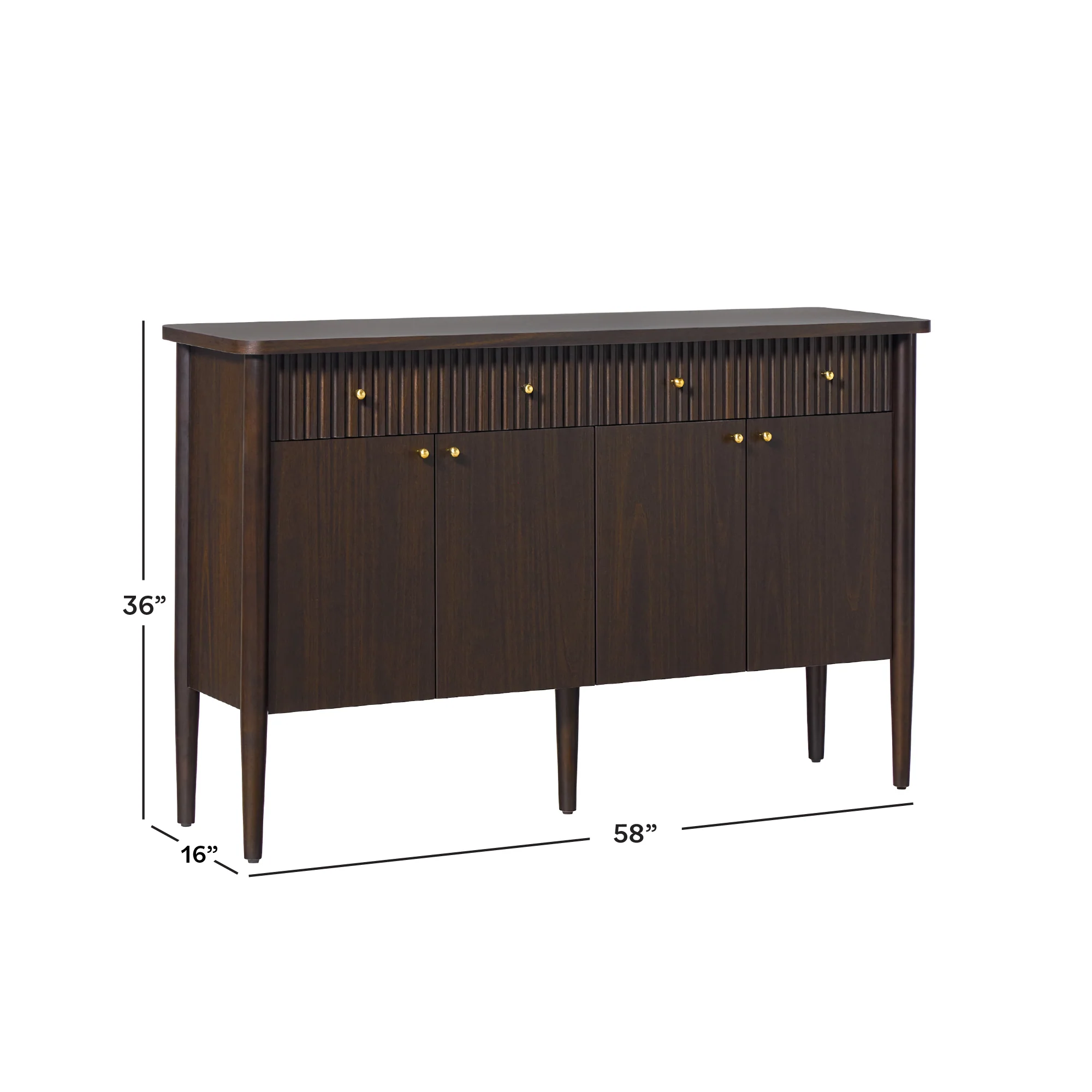 Samantha Modern Fluted 58" Wood Sideboard - Image 18