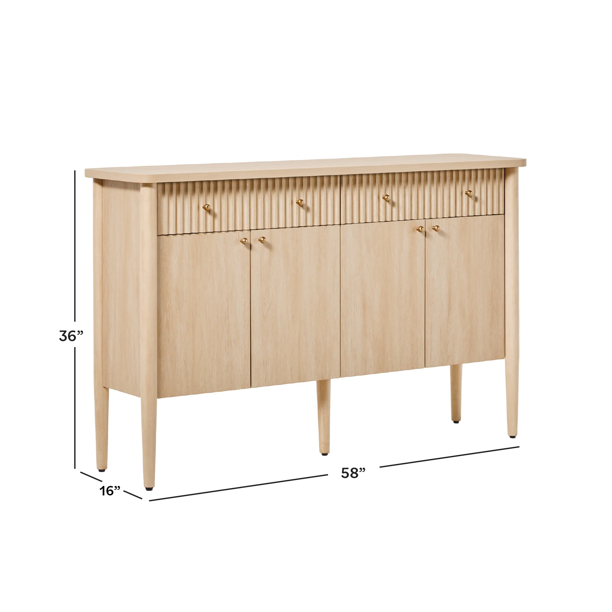 Samantha Modern Fluted 58" Wood Sideboard - Image 4