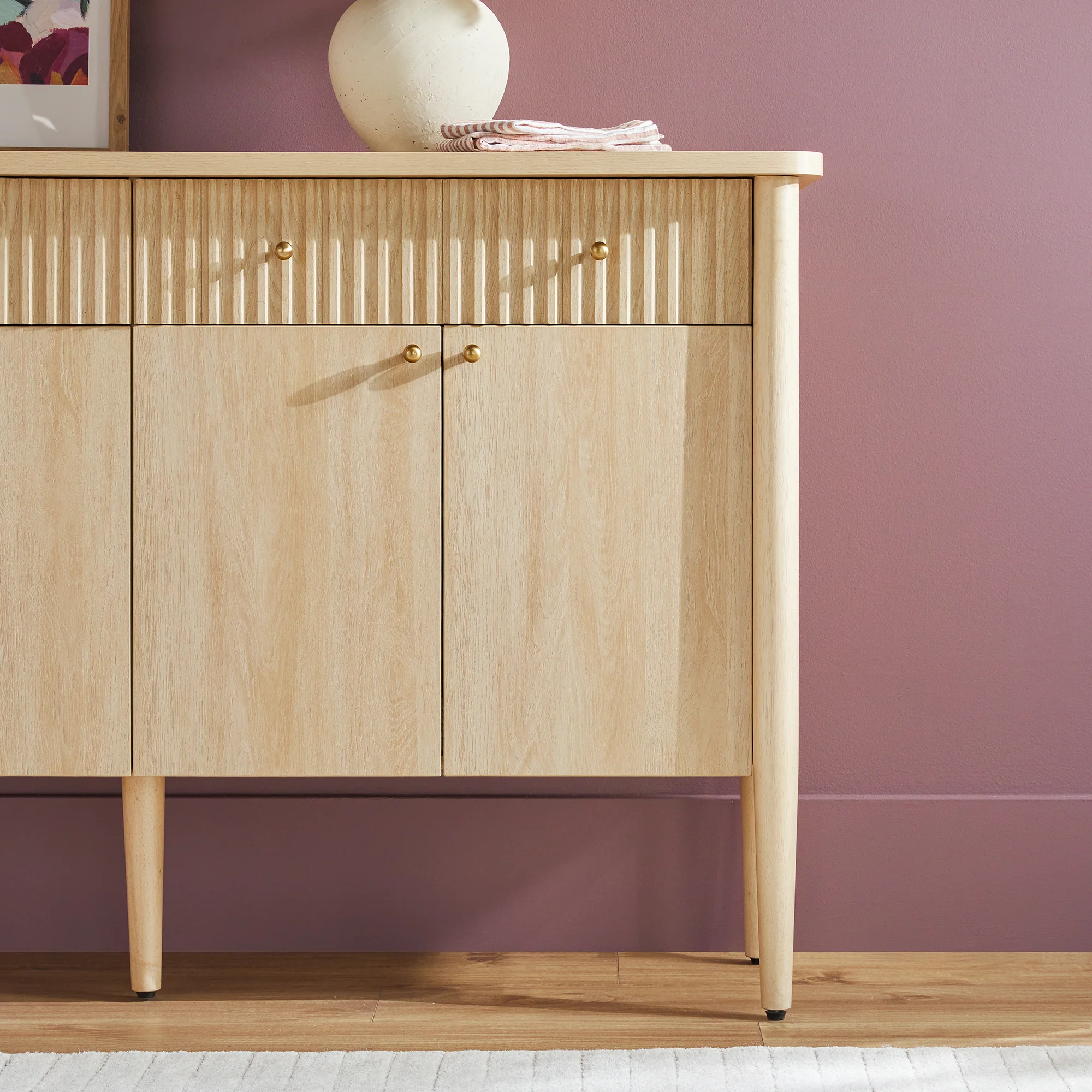 Samantha Modern Fluted 58" Wood Sideboard - Image 6