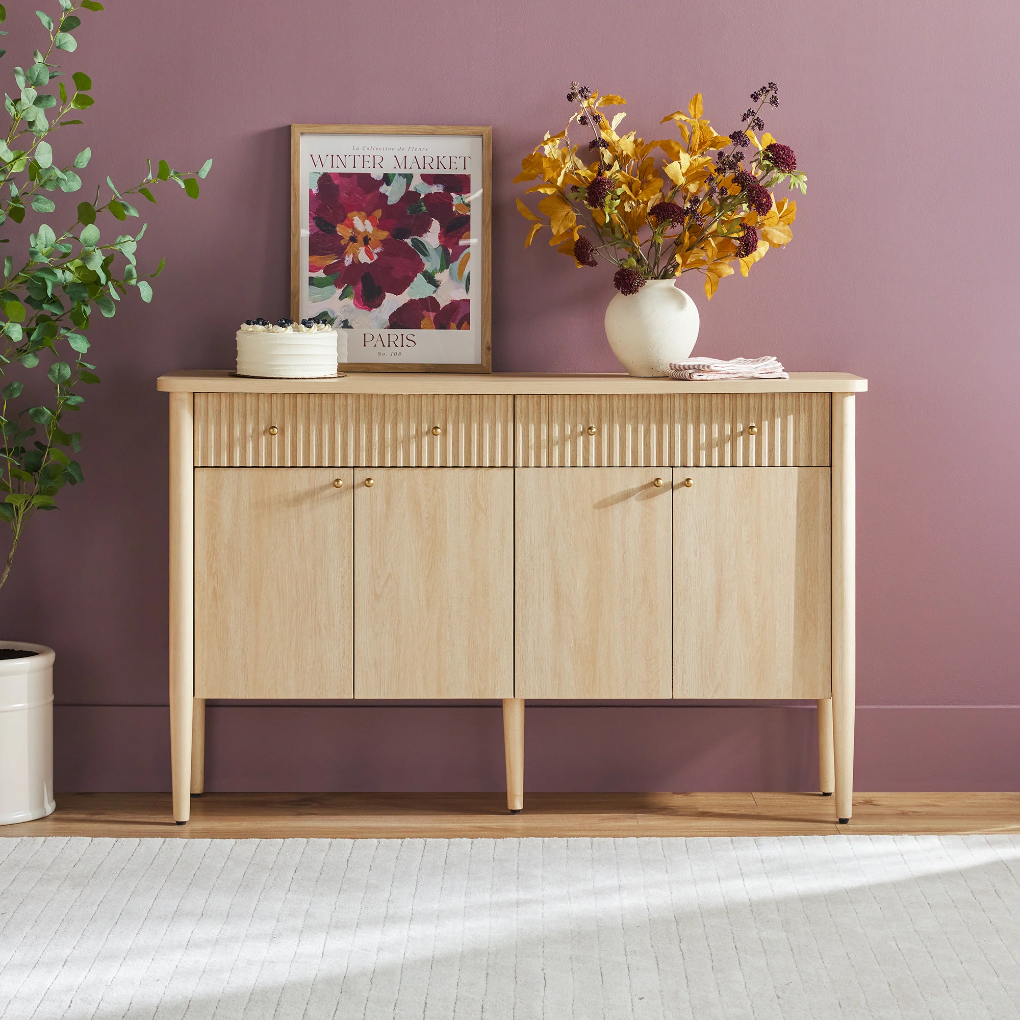 Samantha Modern Fluted 58" Wood Sideboard - Image 9