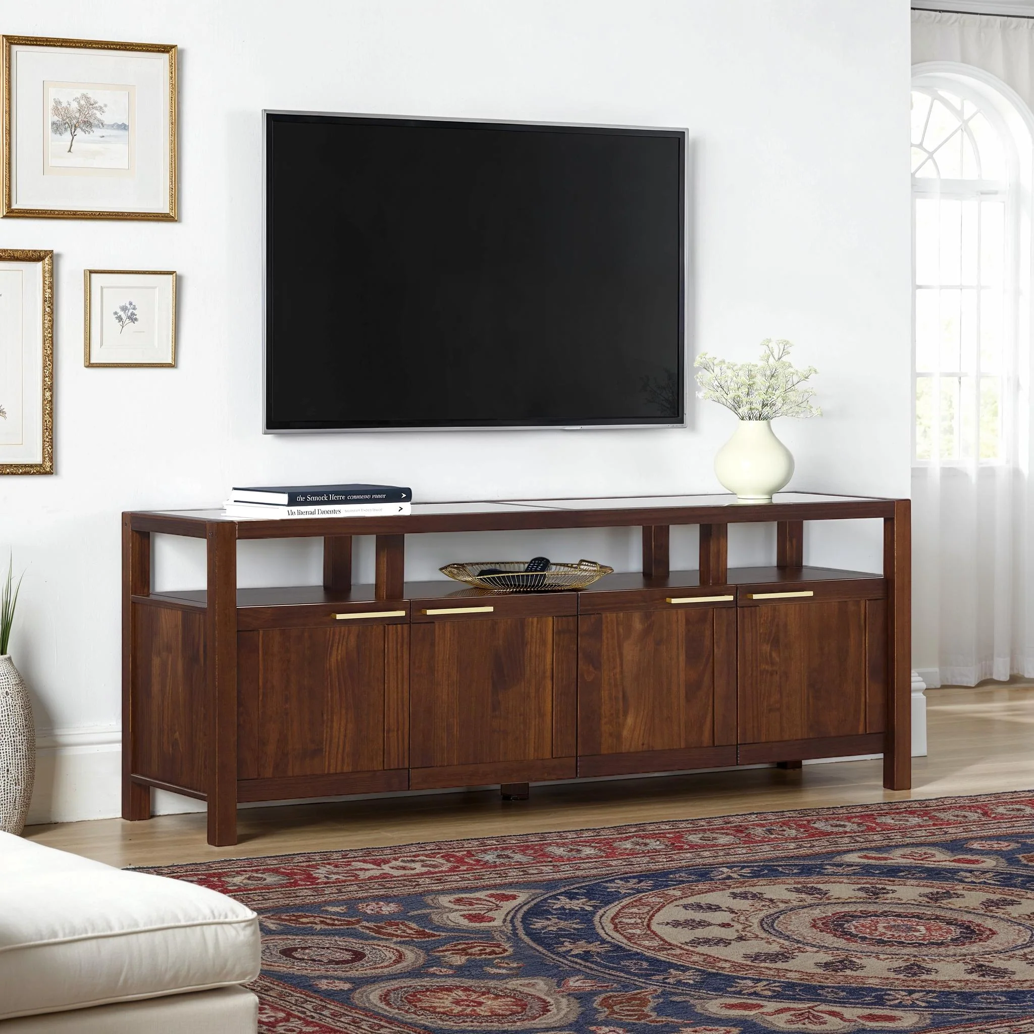 Isla Modern TV Stand with Glass Top - Image 15