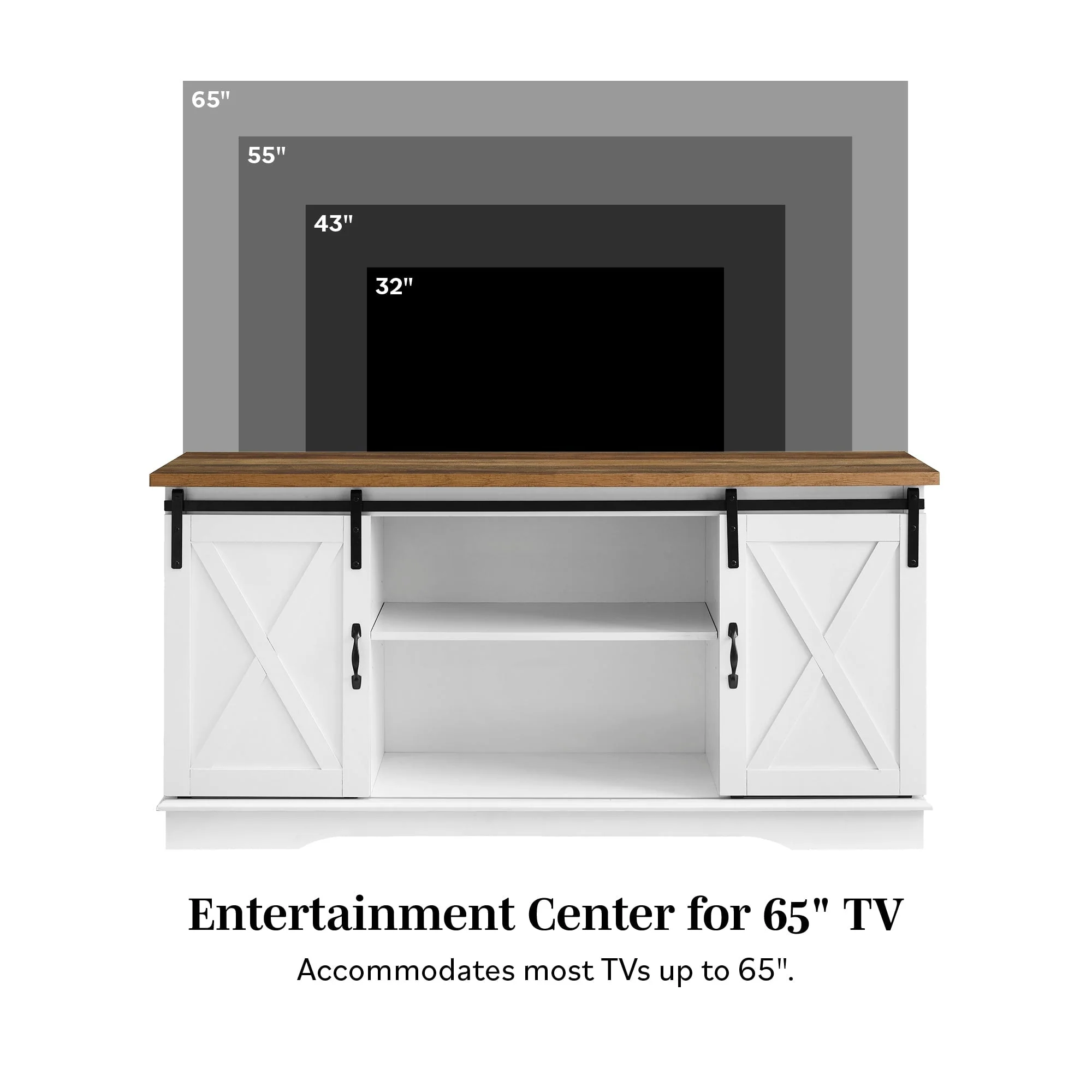 58" Sliding Barn Door TV Stand - Image 2