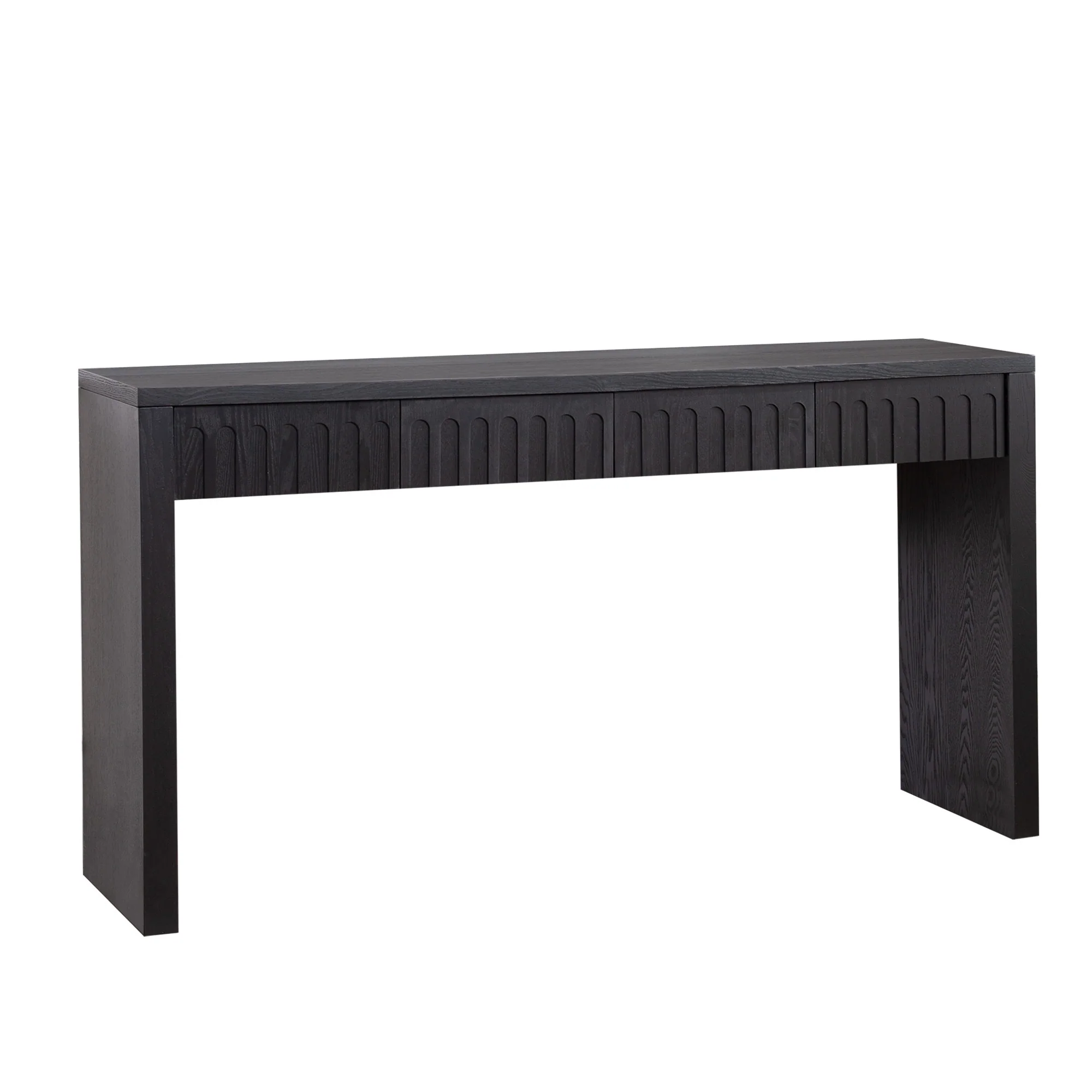 Walker Edison | 59in Modern Black Console Entry Table with Storage - Image 9