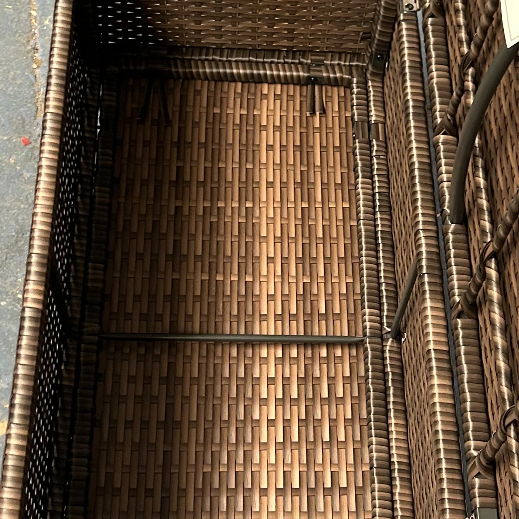 Walker Edison | Outdoor Patio Wicker Storage Bench - Image 8