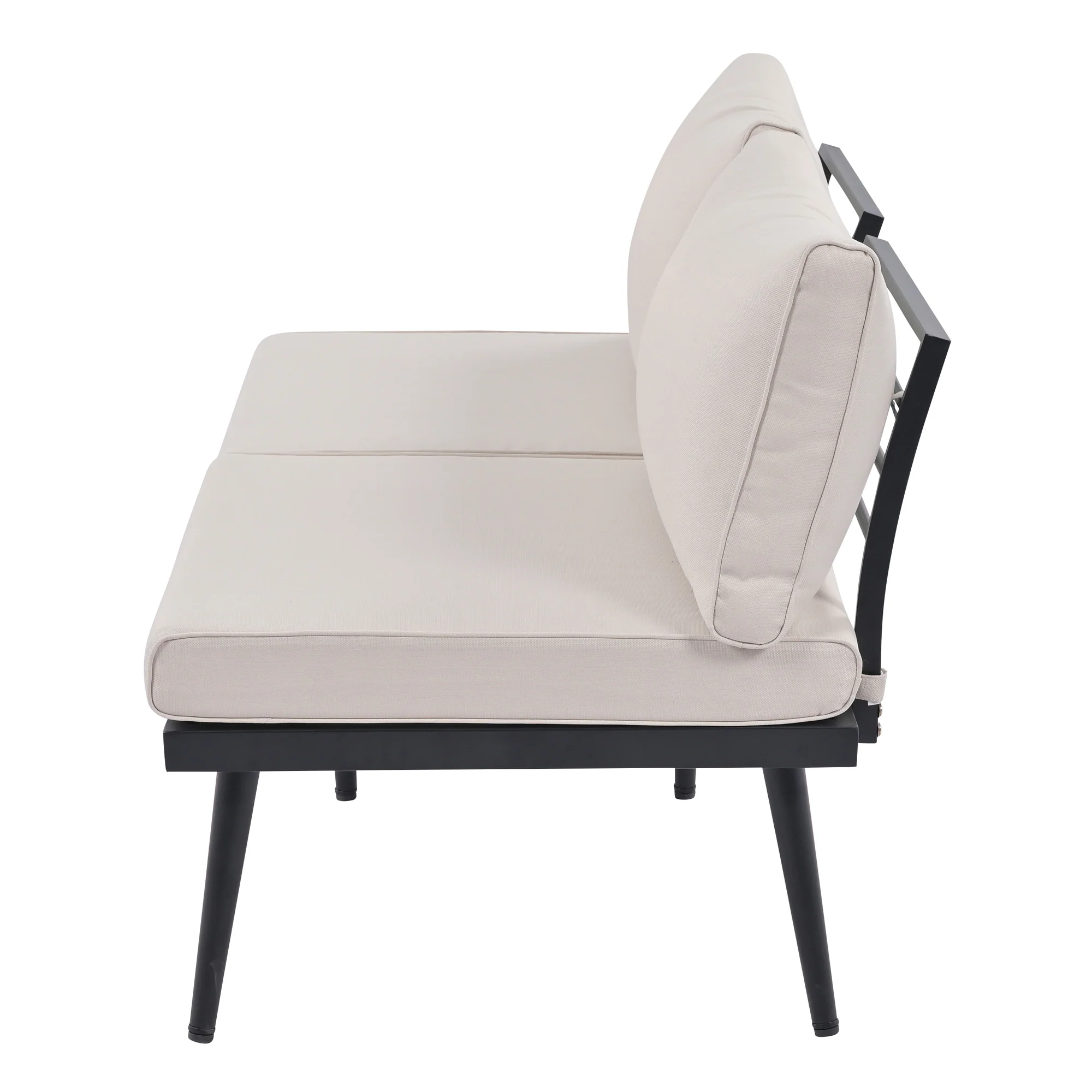 Walker Edison | 6-Piece Outdoor Sectional Sofa Set with Nesting Coffee Tables Beige - Image 30