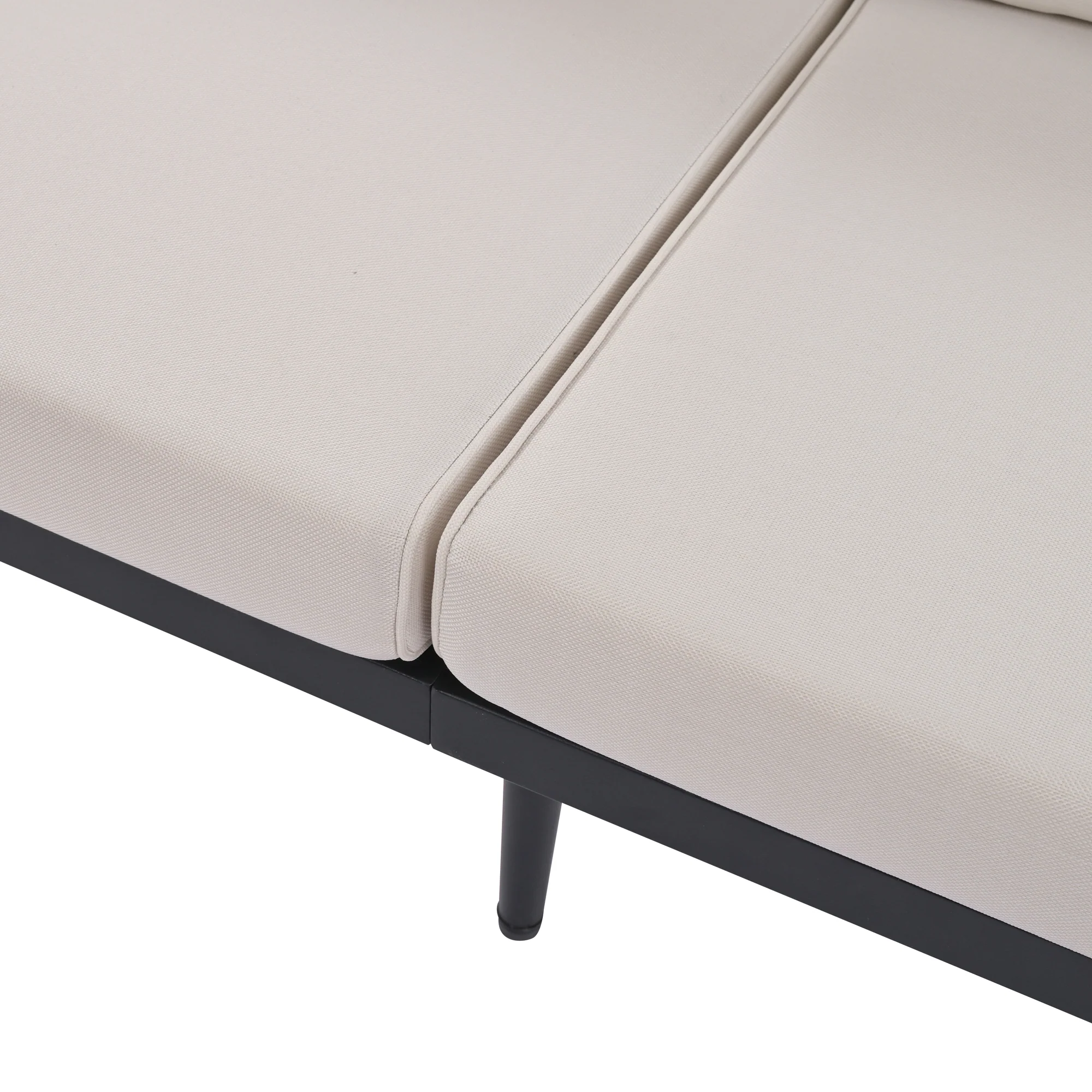 Walker Edison | 6-Piece Outdoor Sectional Sofa Set with Nesting Coffee Tables Beige - Image 34