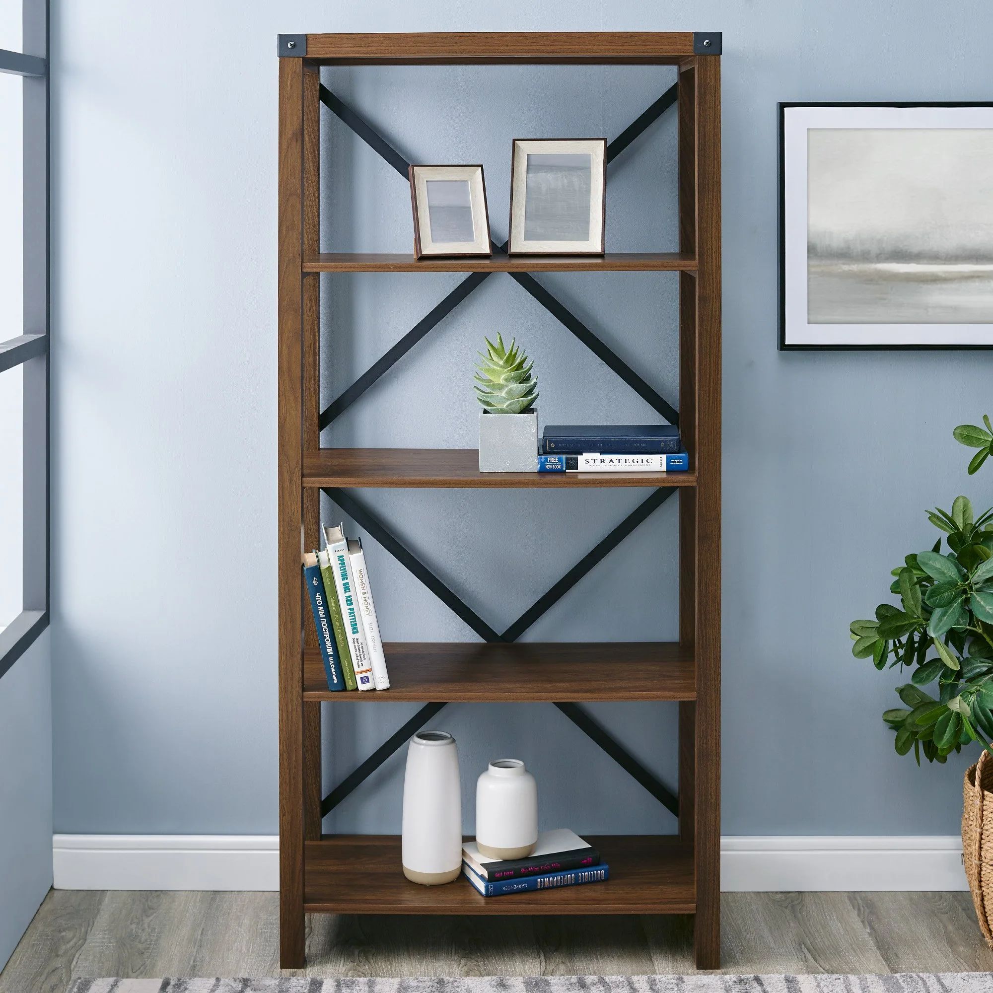 Metal X Bookshelf - Image 11