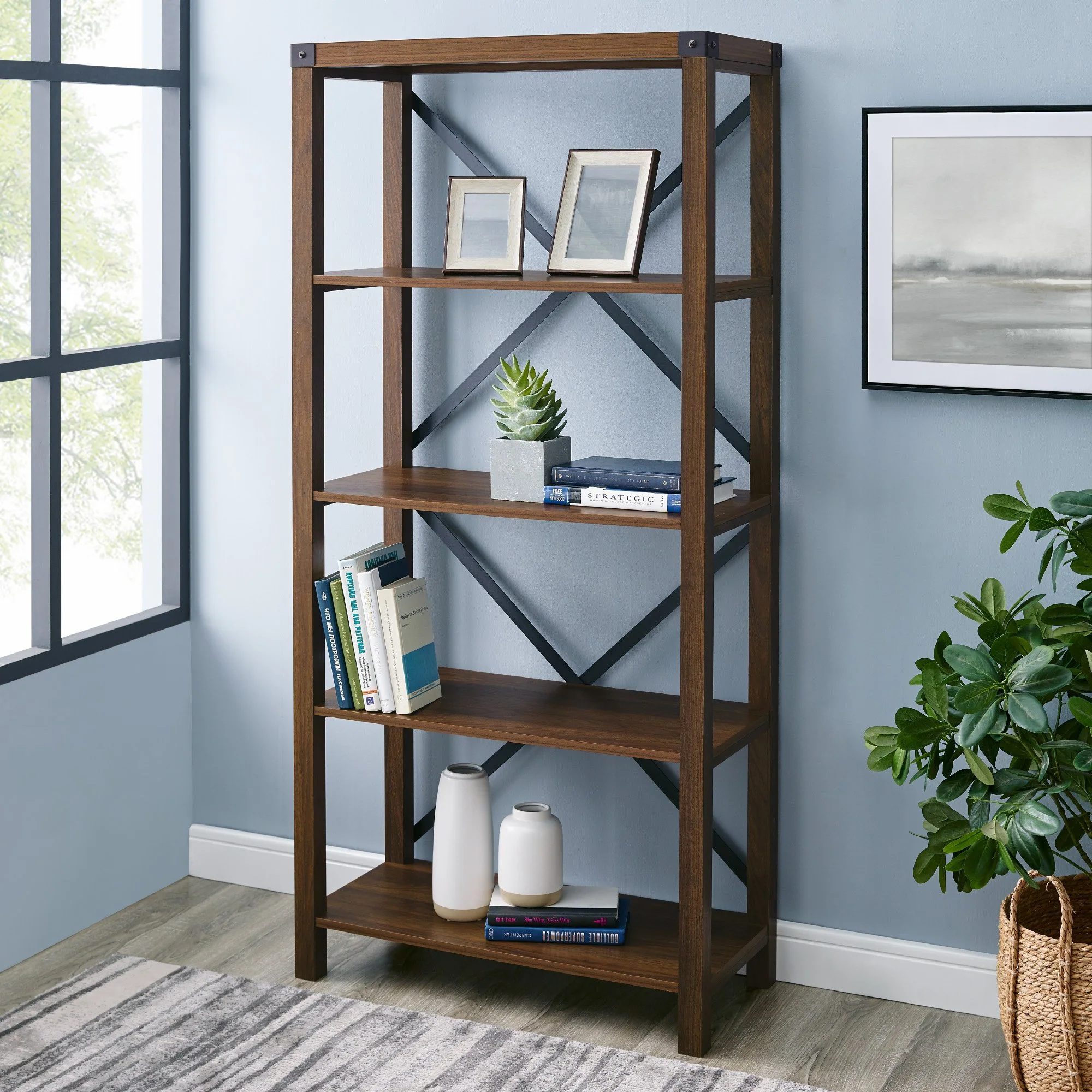 Metal X Bookshelf - Image 8