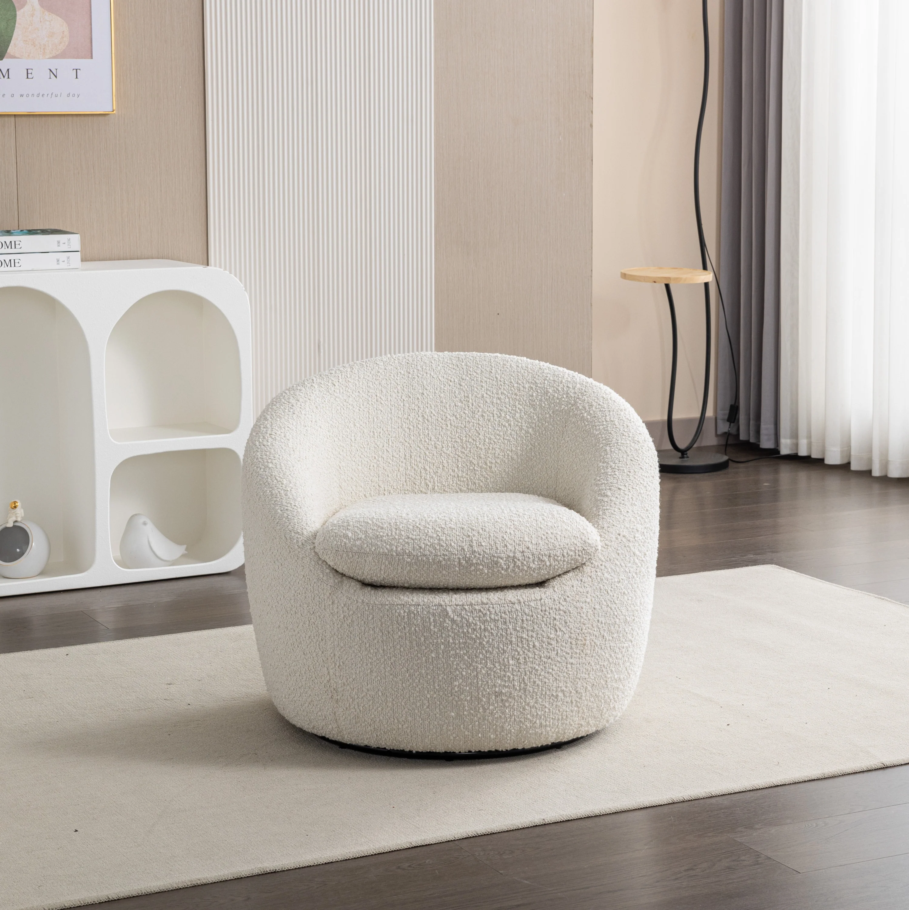 Walker Edison | Boucle Swivel Chair - Image 5