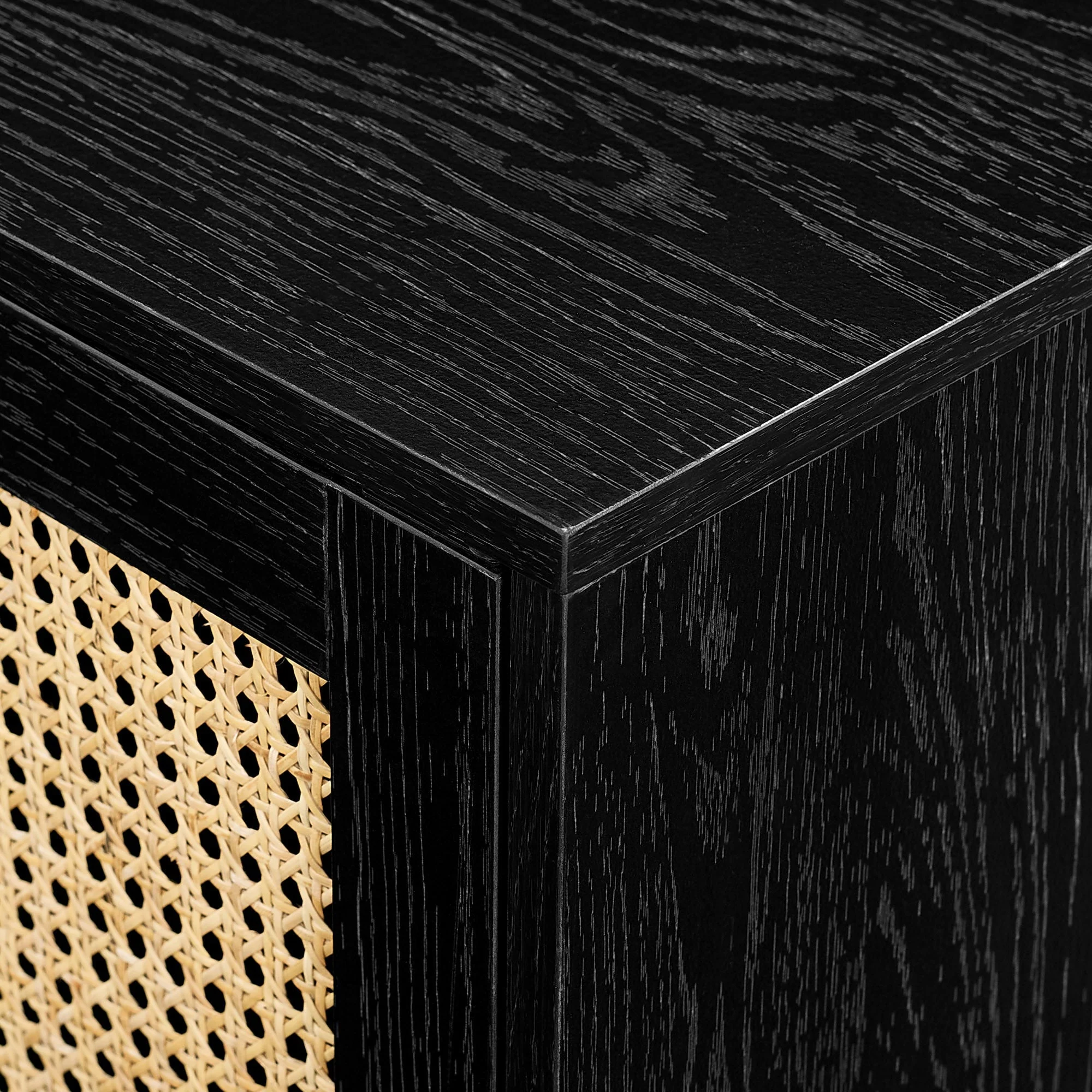 Hamkke Boho 2-Door Faux Rattan TV Stand - Image 18