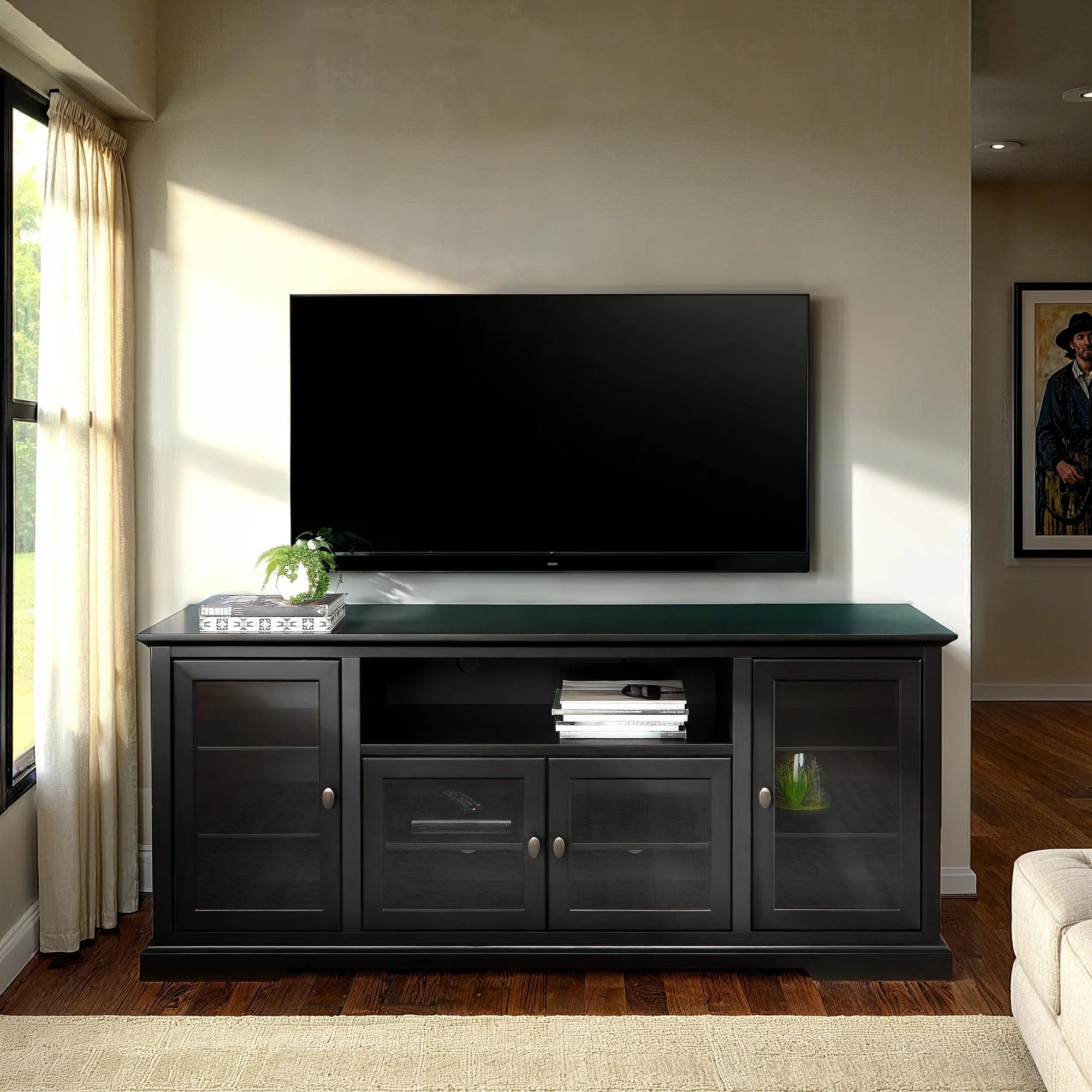 70" Highboy Style Wood TV Stand - Image 7