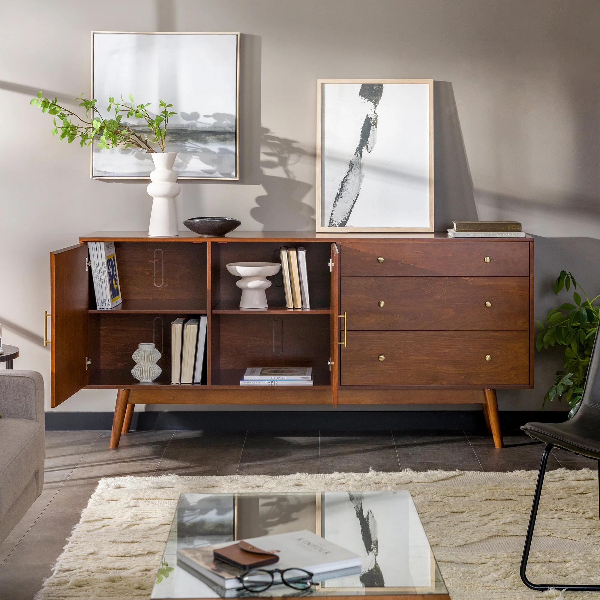 Mid-Century 70" Modern Console Buffet Sideboard - Image 7