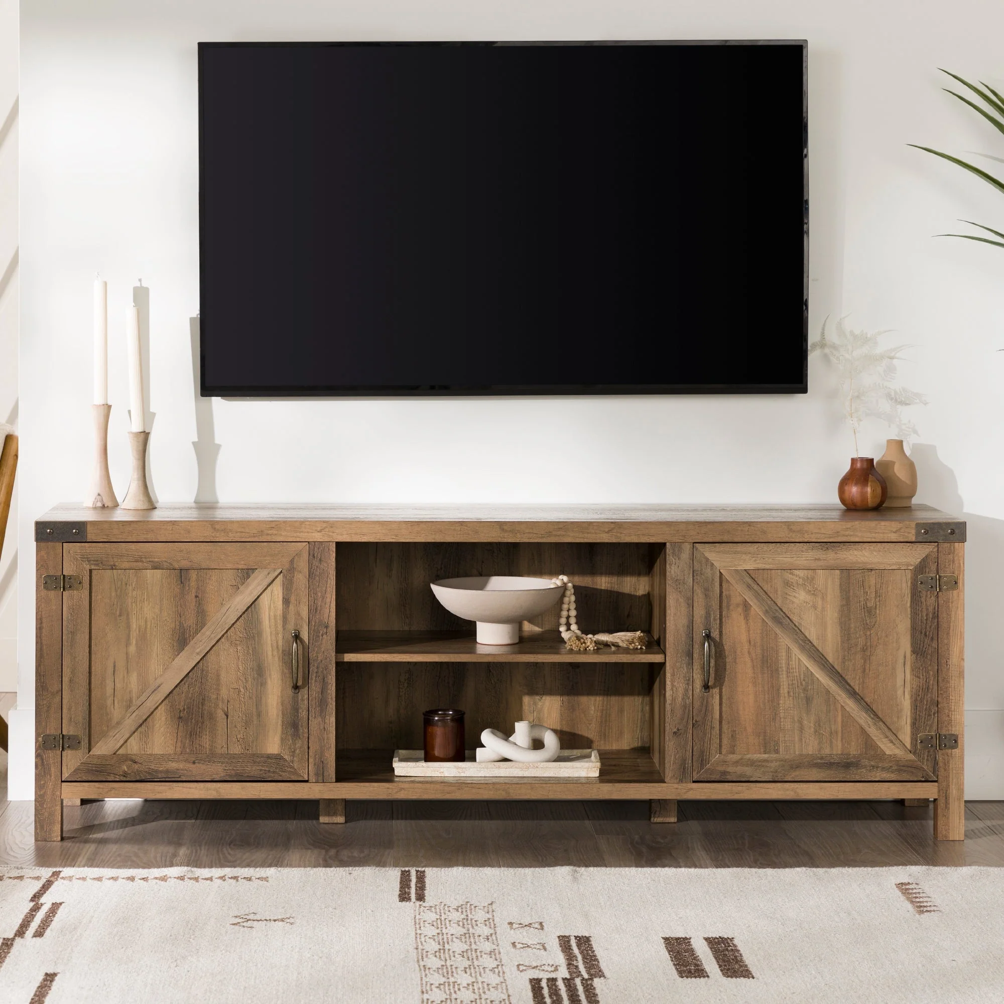 Barn Door 70" Modern Farmhouse TV Stand