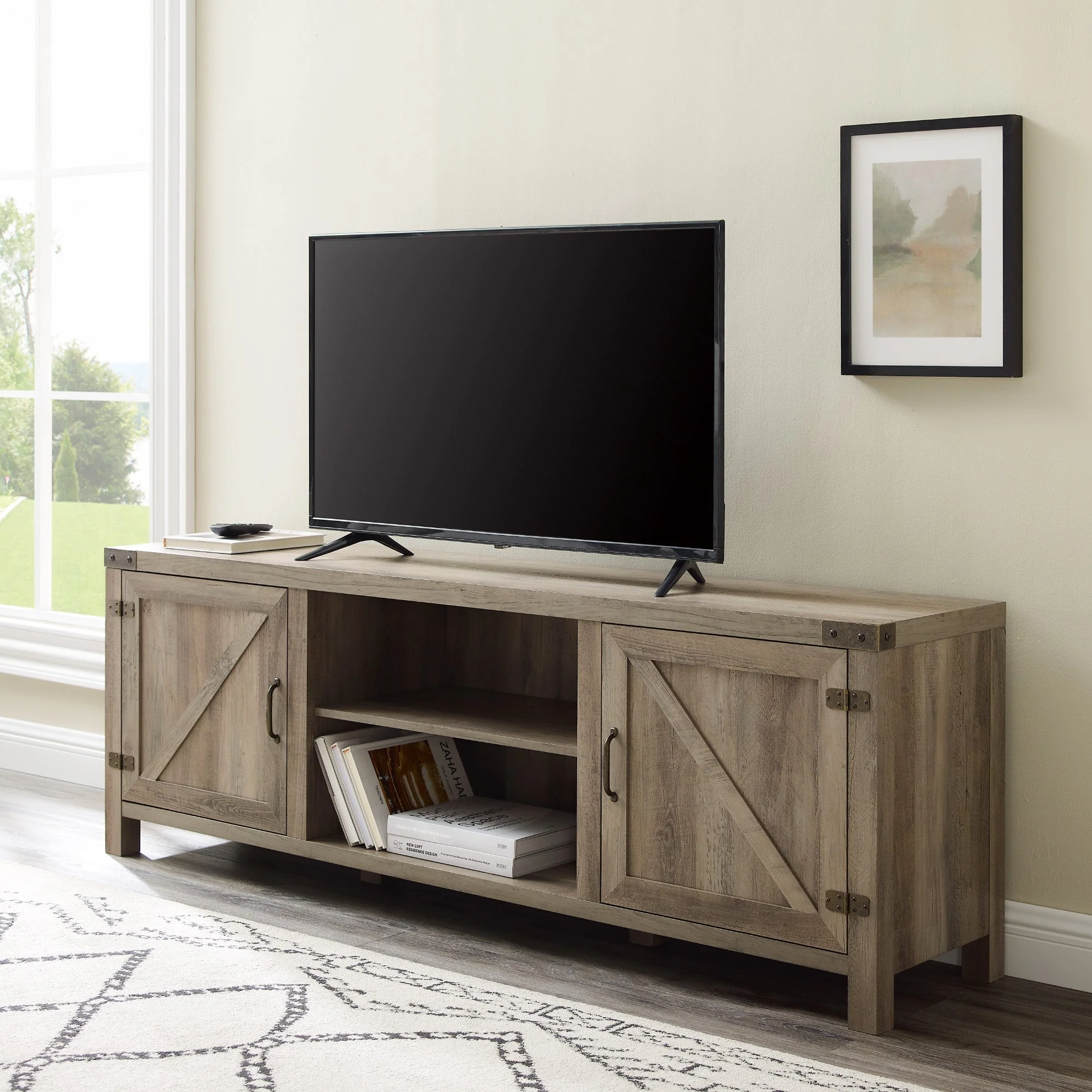 Barn Door 70" Modern Farmhouse TV Stand - Image 13