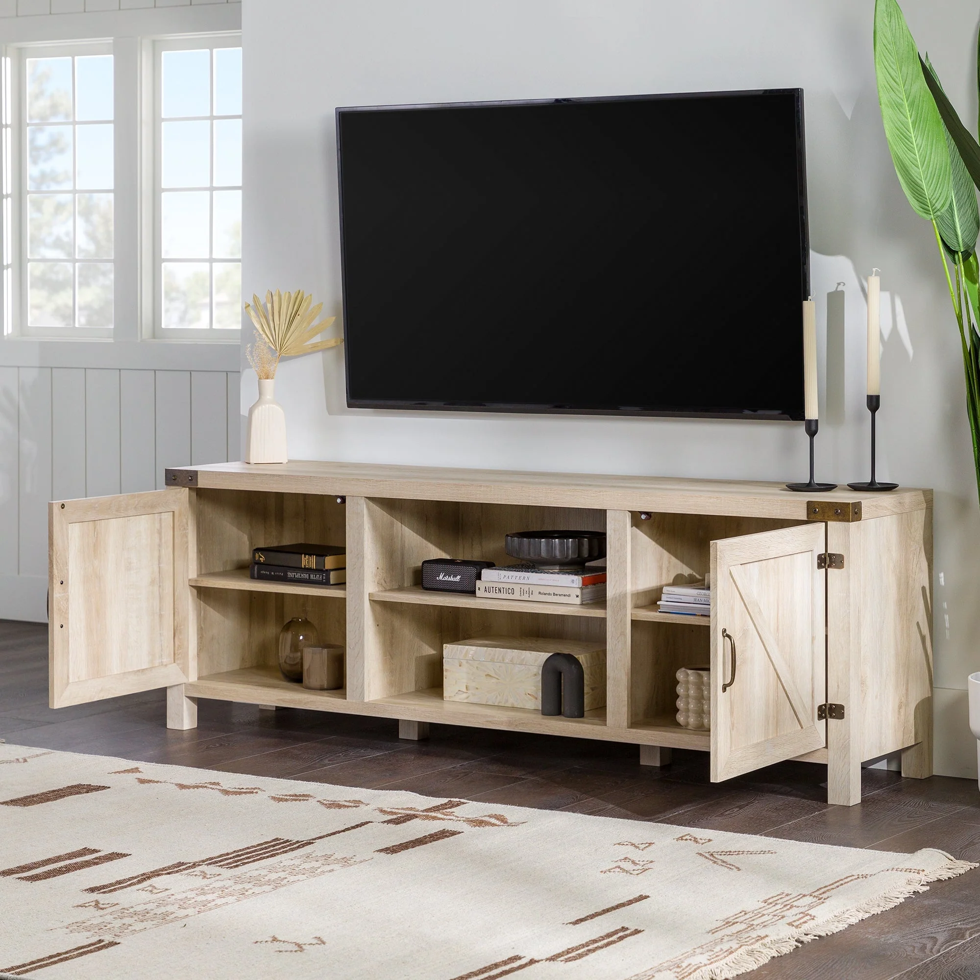 Barn Door 70" Modern Farmhouse TV Stand - Image 17