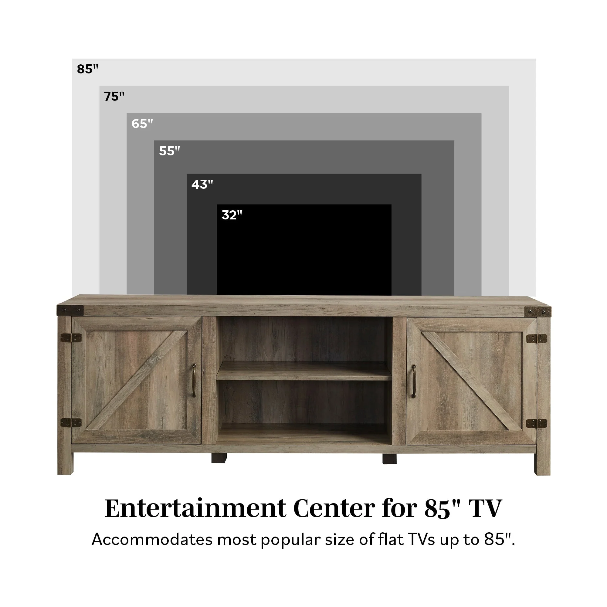 Barn Door 70" Modern Farmhouse TV Stand - Image 4