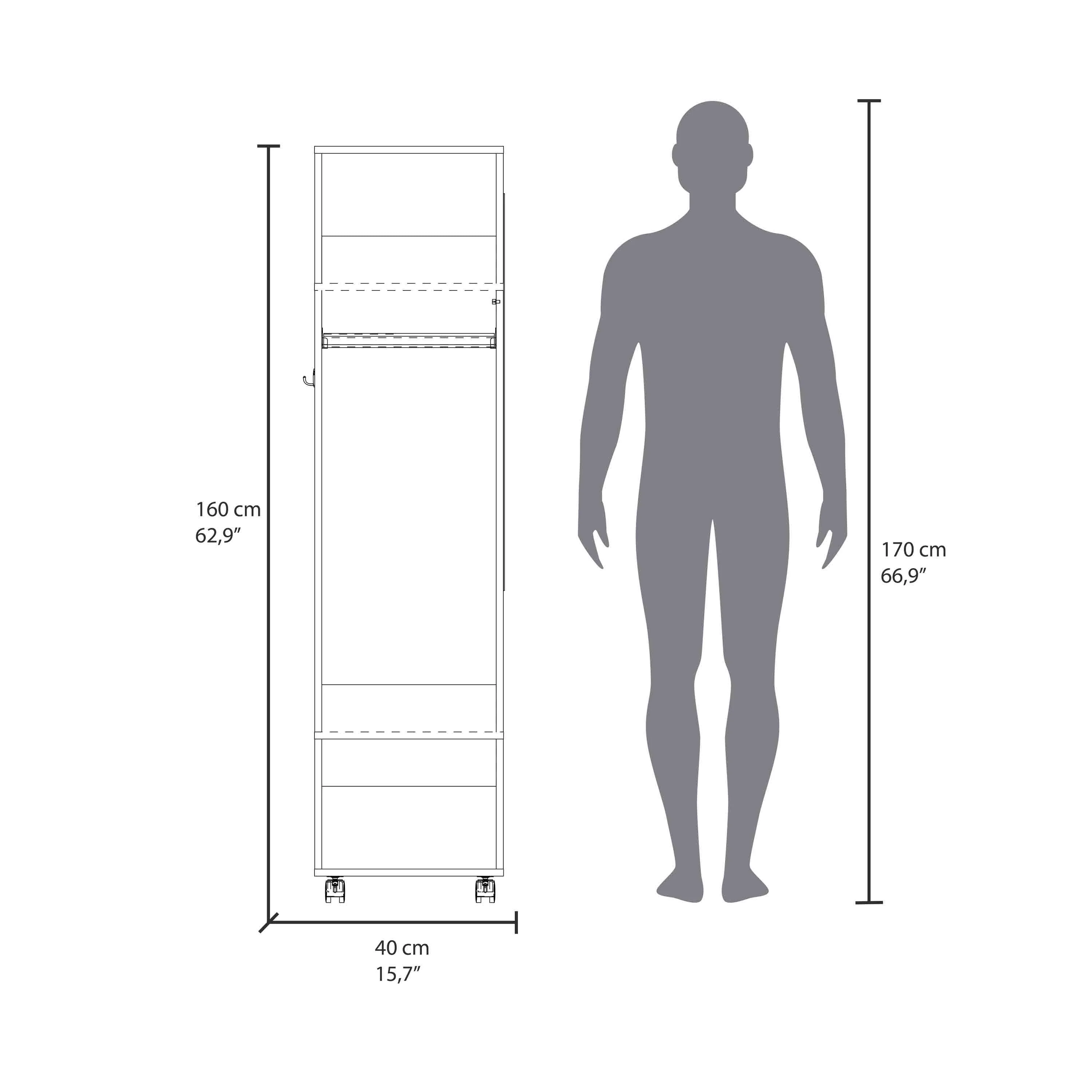 Walker Edison | Minimalist Tall Wardrobe Armoire Storage Cabinet with Mirrorlook - Image 5