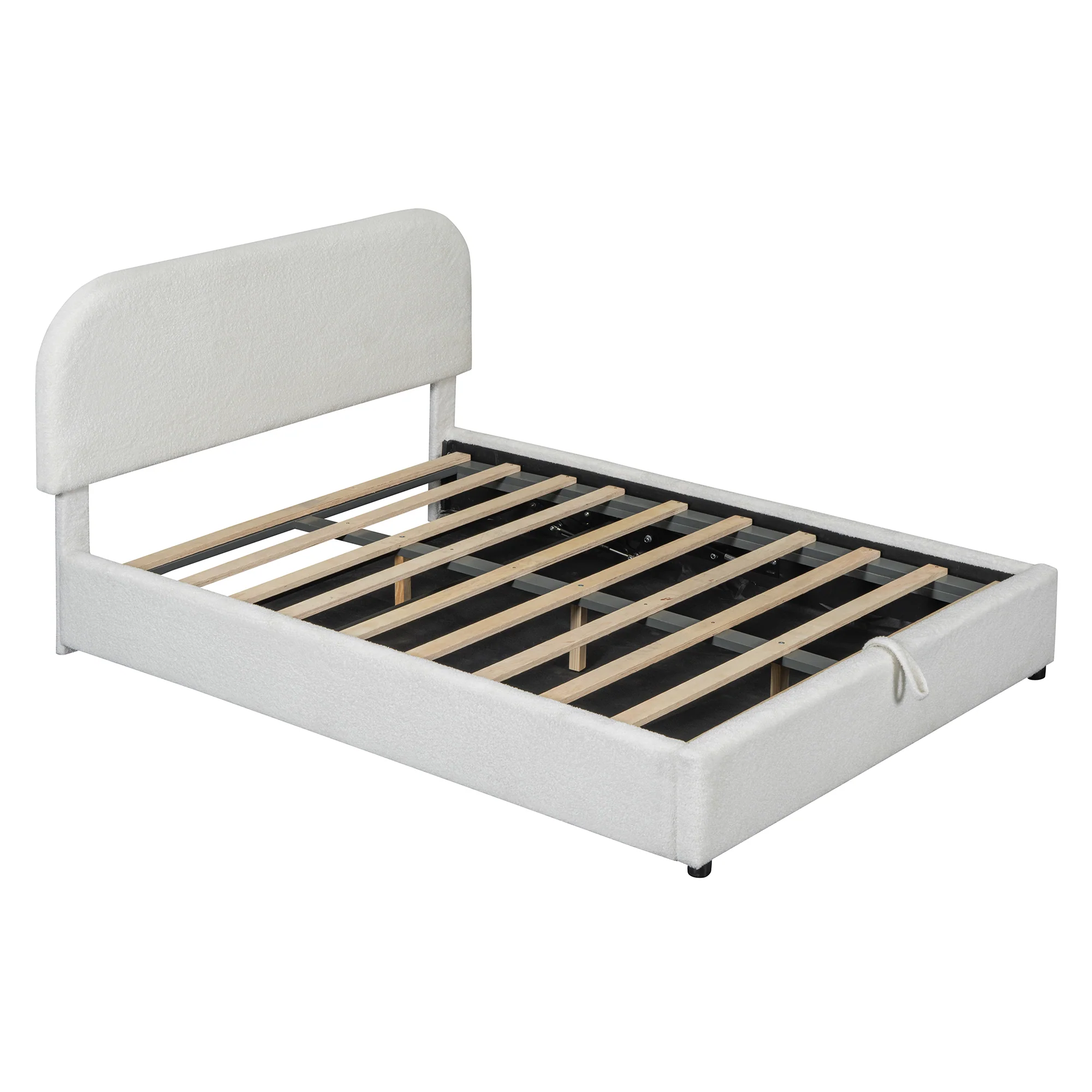 Walker Edison | Teddy Full Size Upholstered Platform Bed with Hydraulic Storage - Image 11