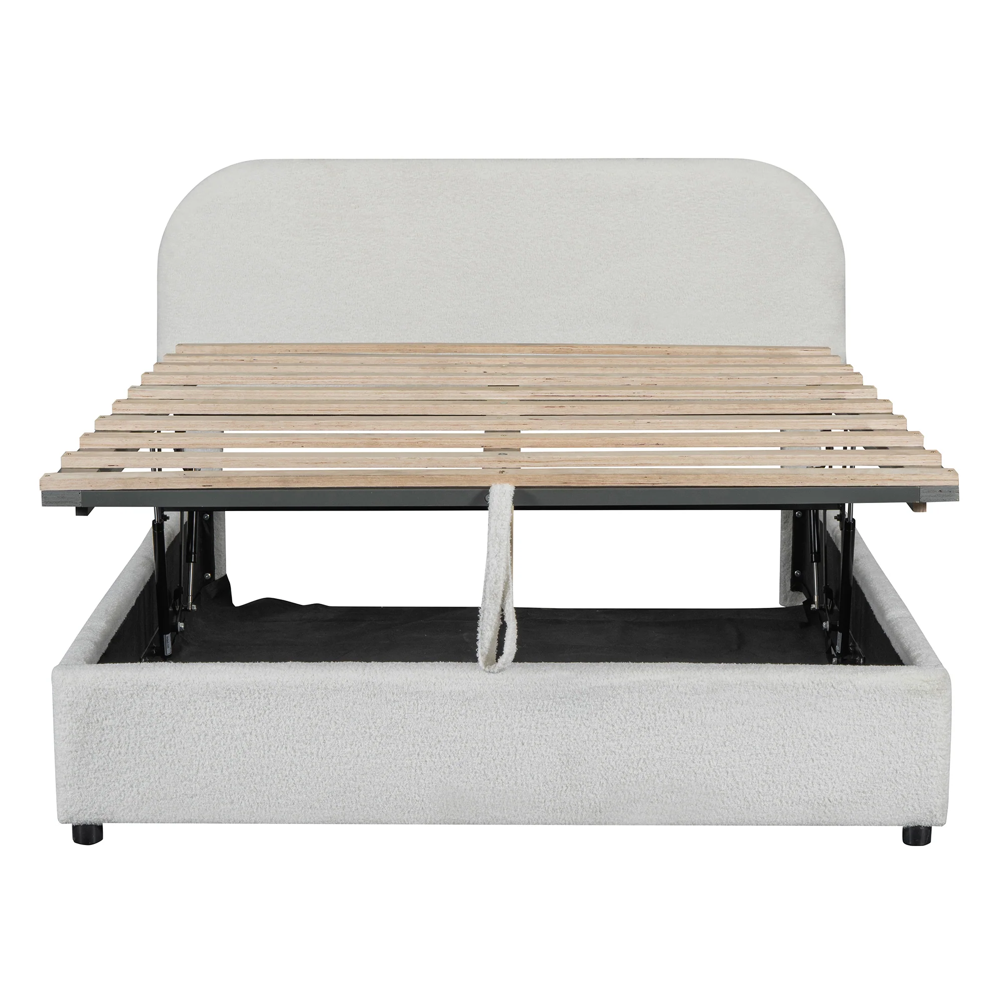 Walker Edison | Teddy Full Size Upholstered Platform Bed with Hydraulic Storage - Image 13