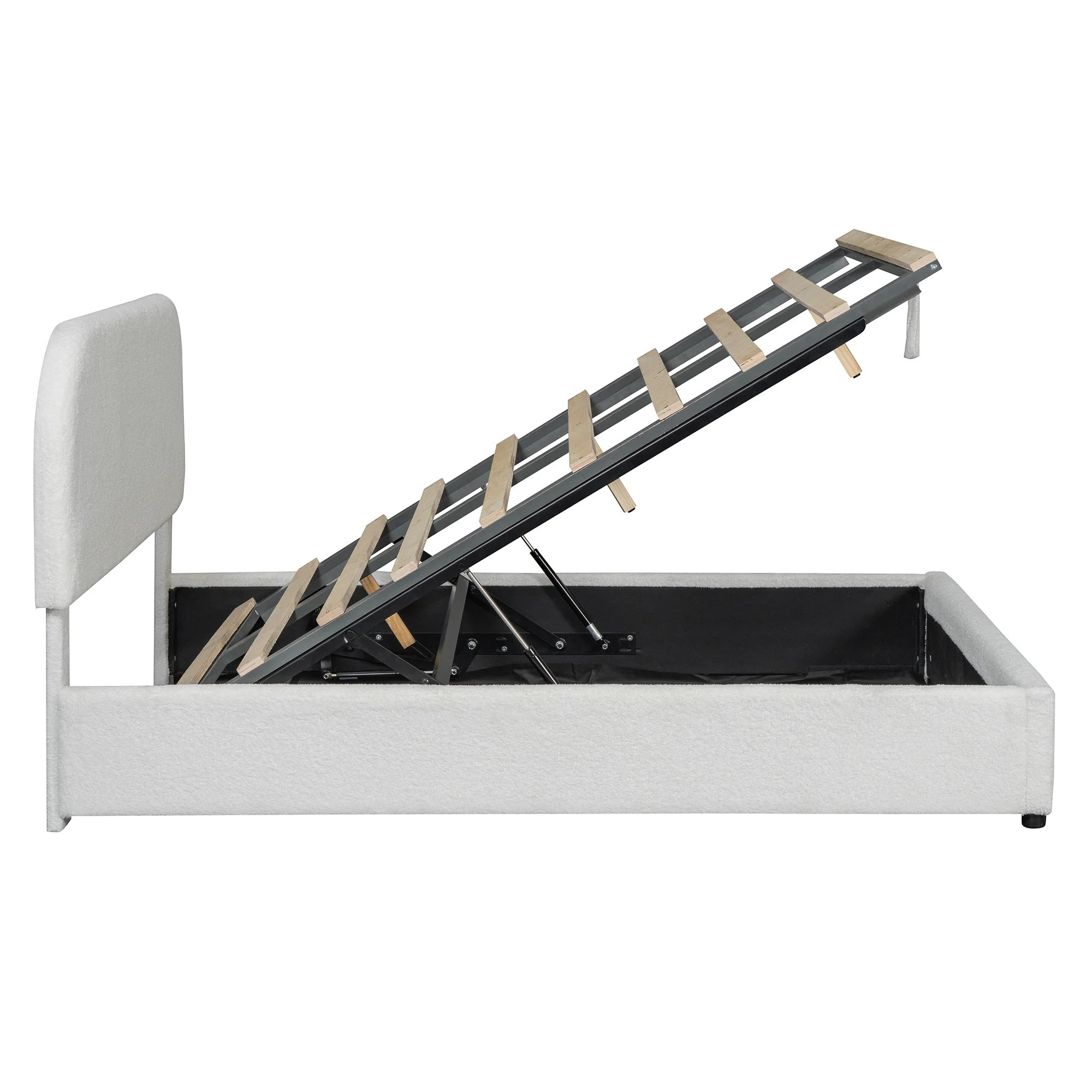 Walker Edison | Teddy Full Size Upholstered Platform Bed with Hydraulic Storage - Image 15