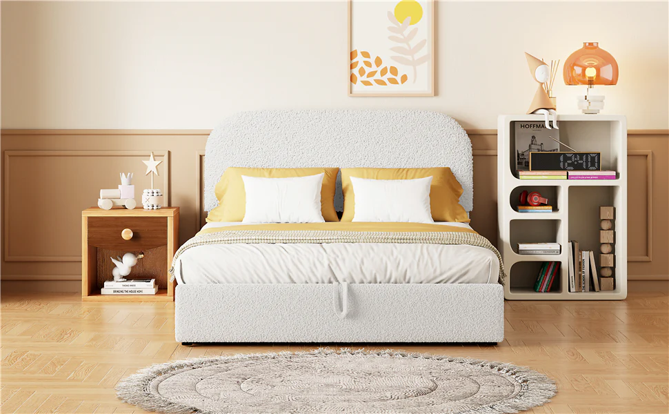 Walker Edison | Teddy Full Size Upholstered Platform Bed with Hydraulic Storage - Image 20