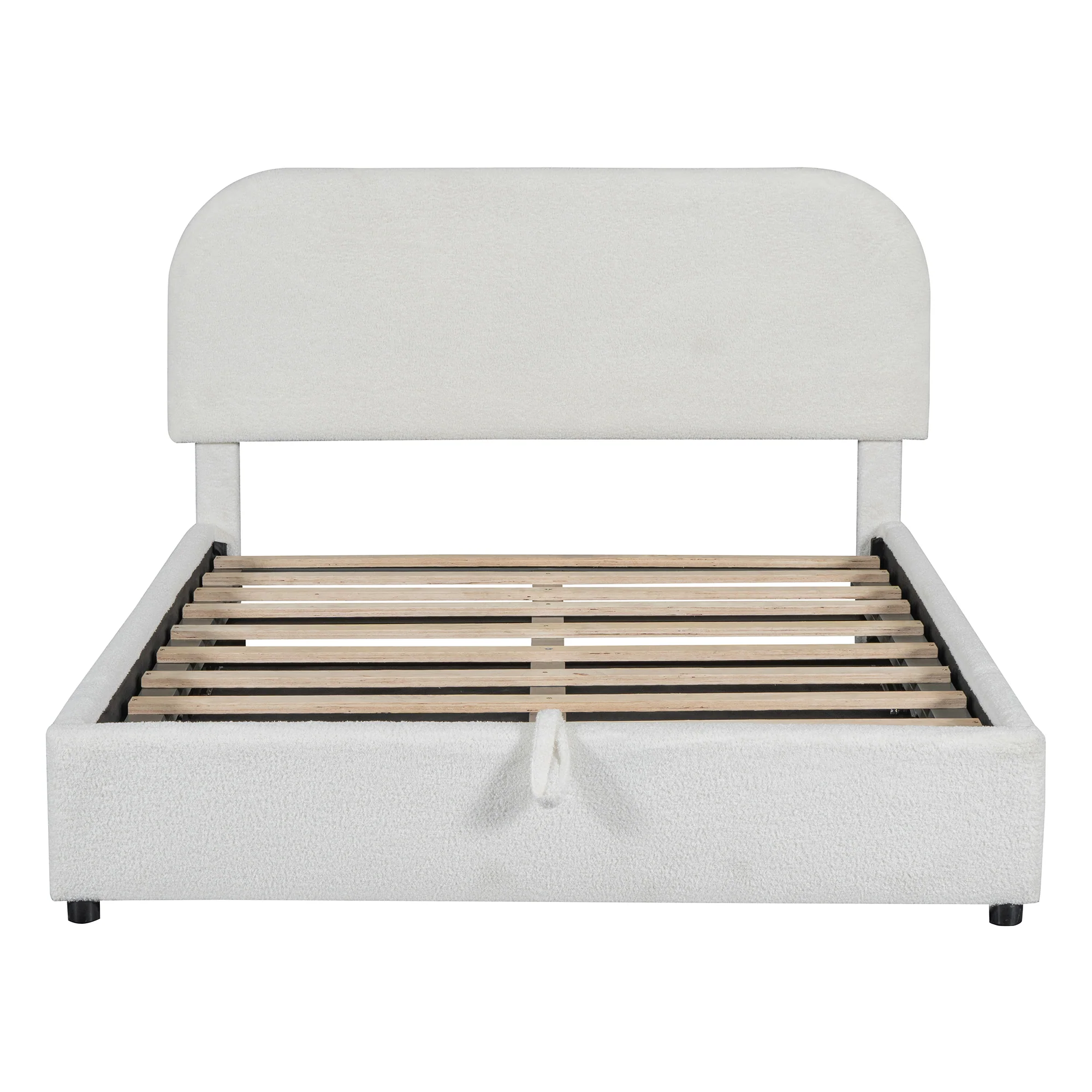 Walker Edison | Teddy Full Size Upholstered Platform Bed with Hydraulic Storage - Image 4