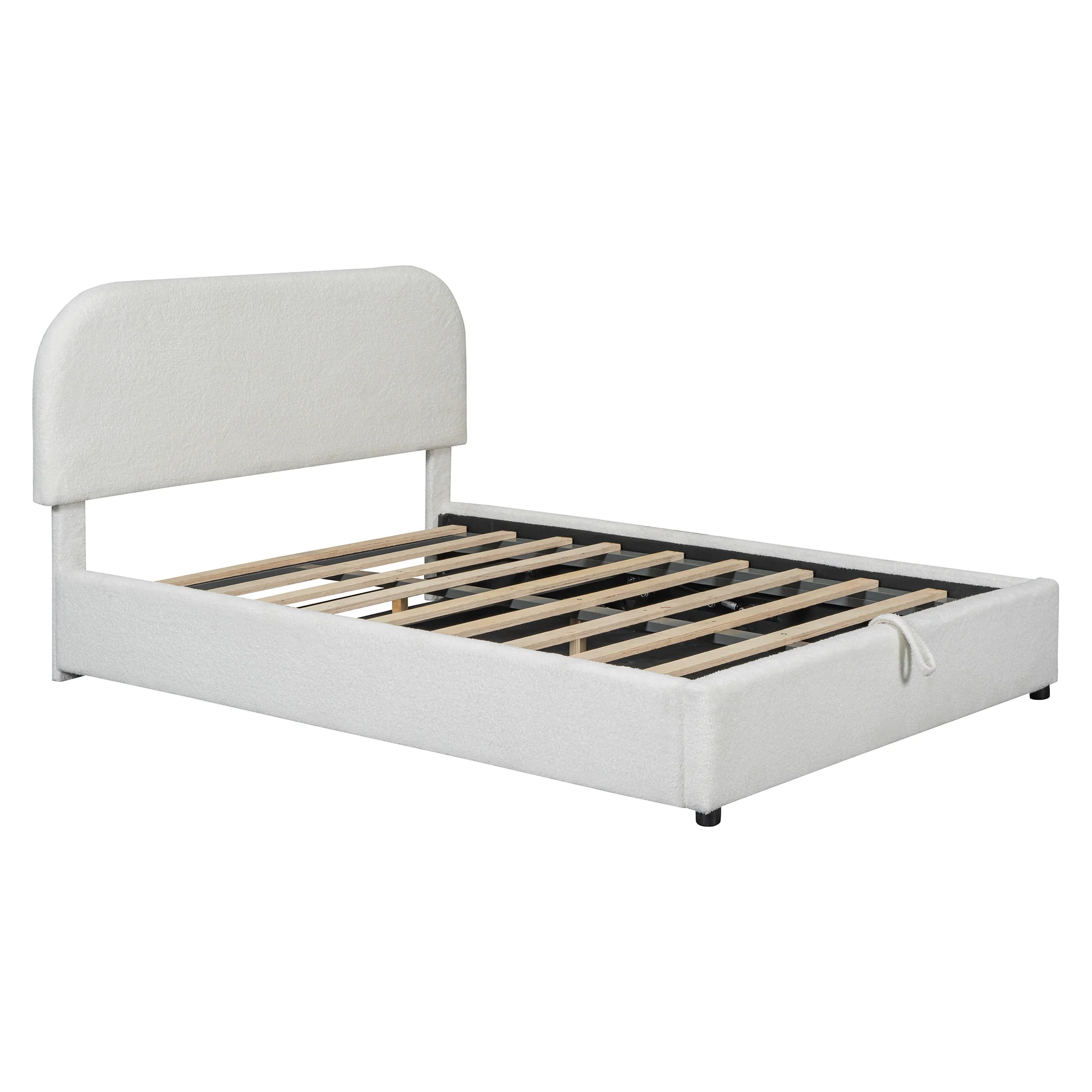 Walker Edison | Teddy Full Size Upholstered Platform Bed with Hydraulic Storage - Image 8