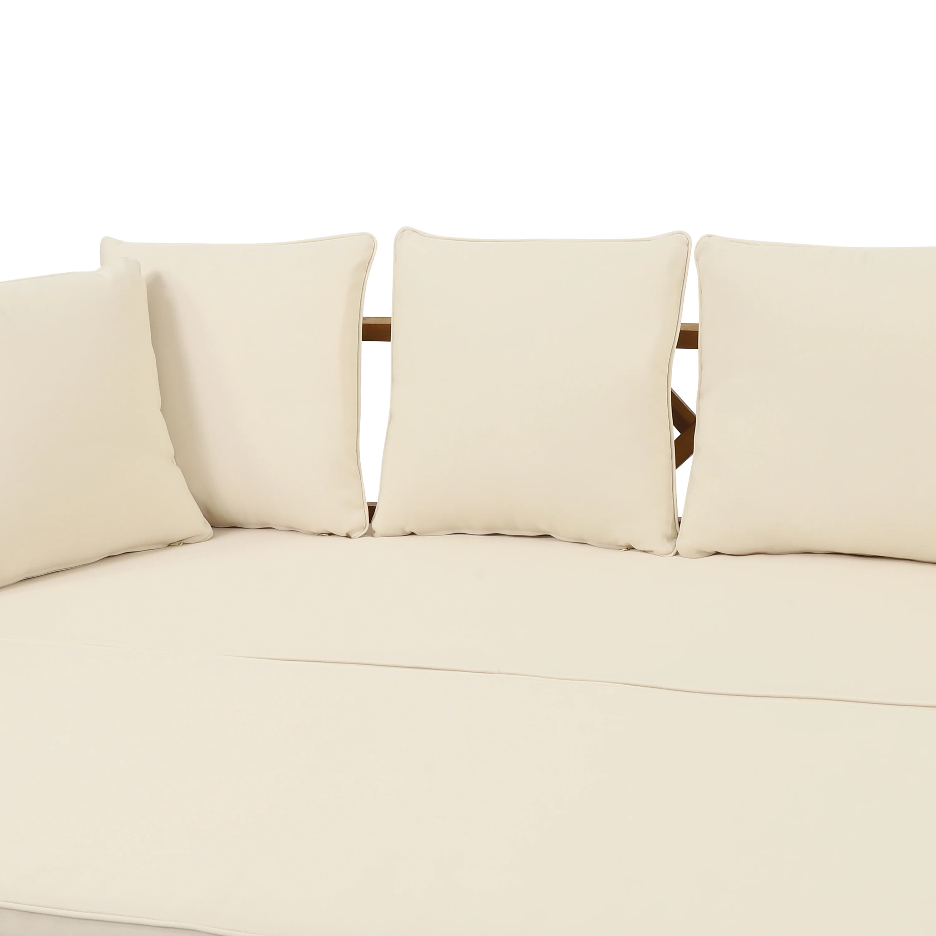 Walker Edison | Acacia Wood Outdoor Extendable Sofa into Daybed - Image 4
