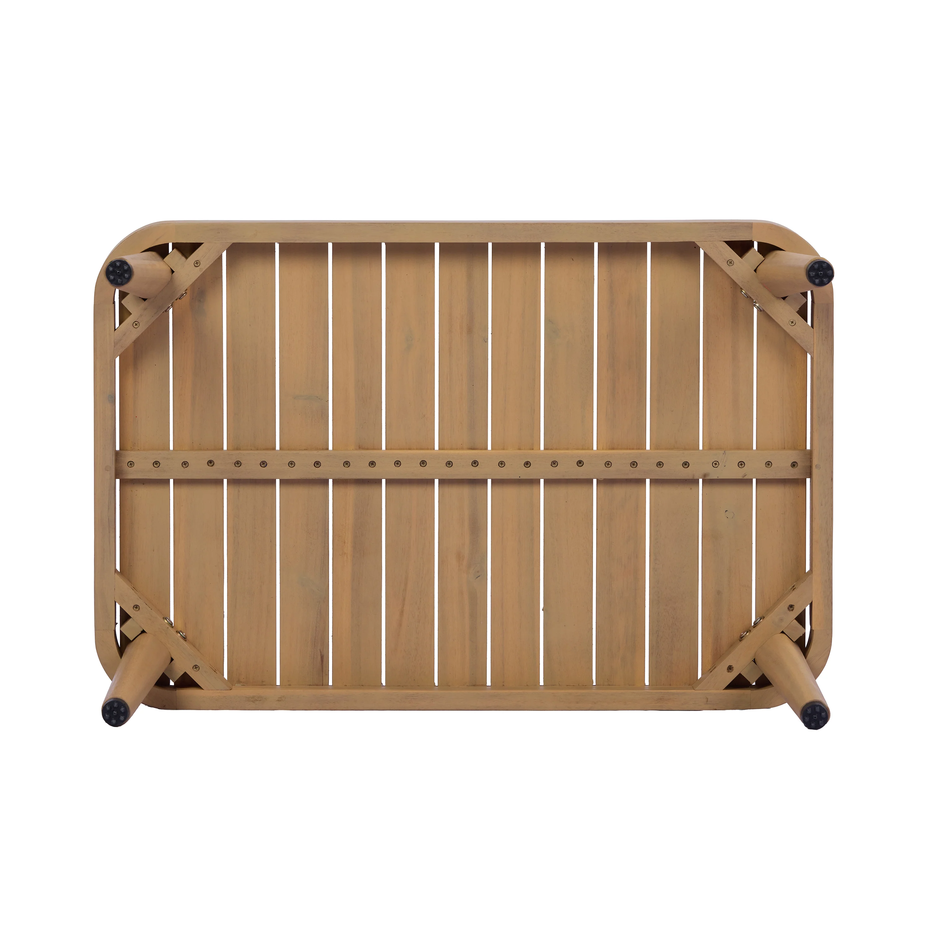 Curved Rope Design 4-Piece Acacia Wood Outdoor Patio Seating Set with Coffee Table - Image 12