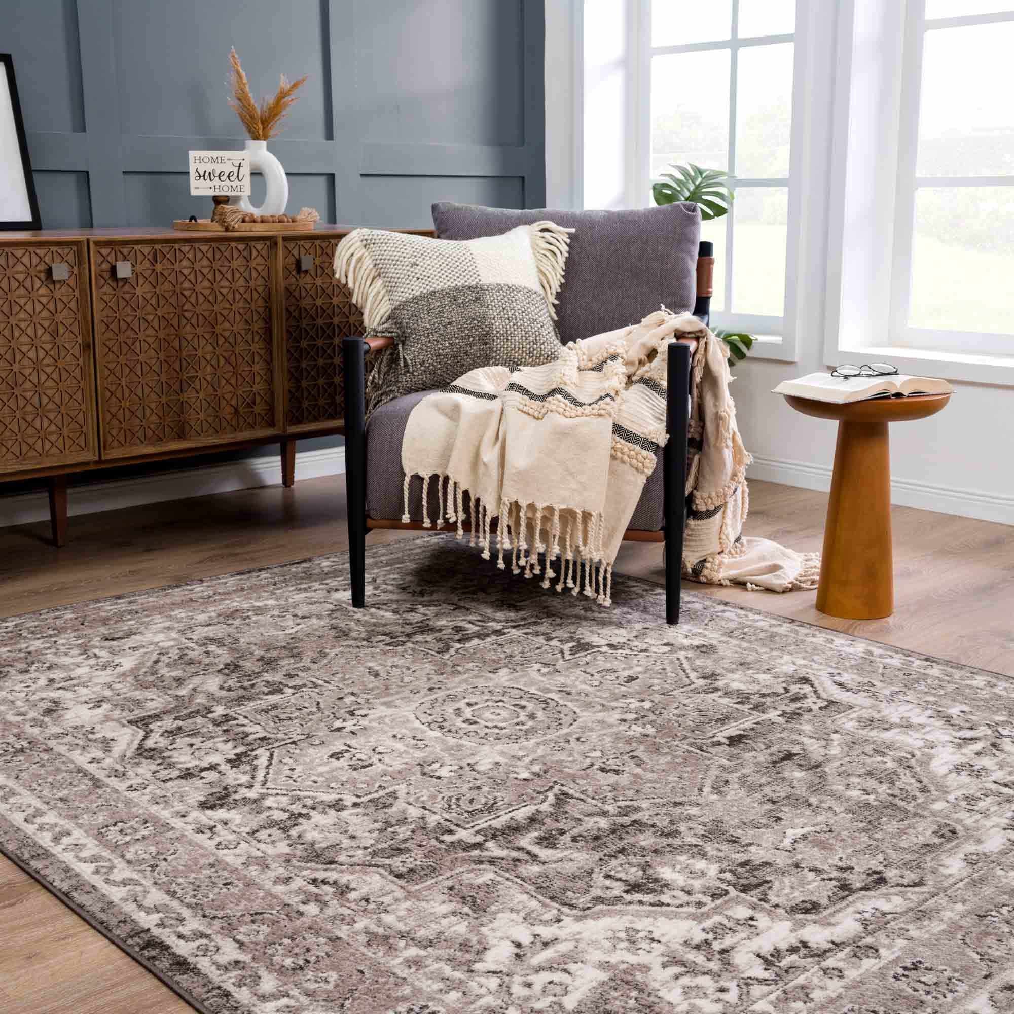 Boutique Rugs - Albie Charcoal & Beige Area Rug - Clearance - Image 14