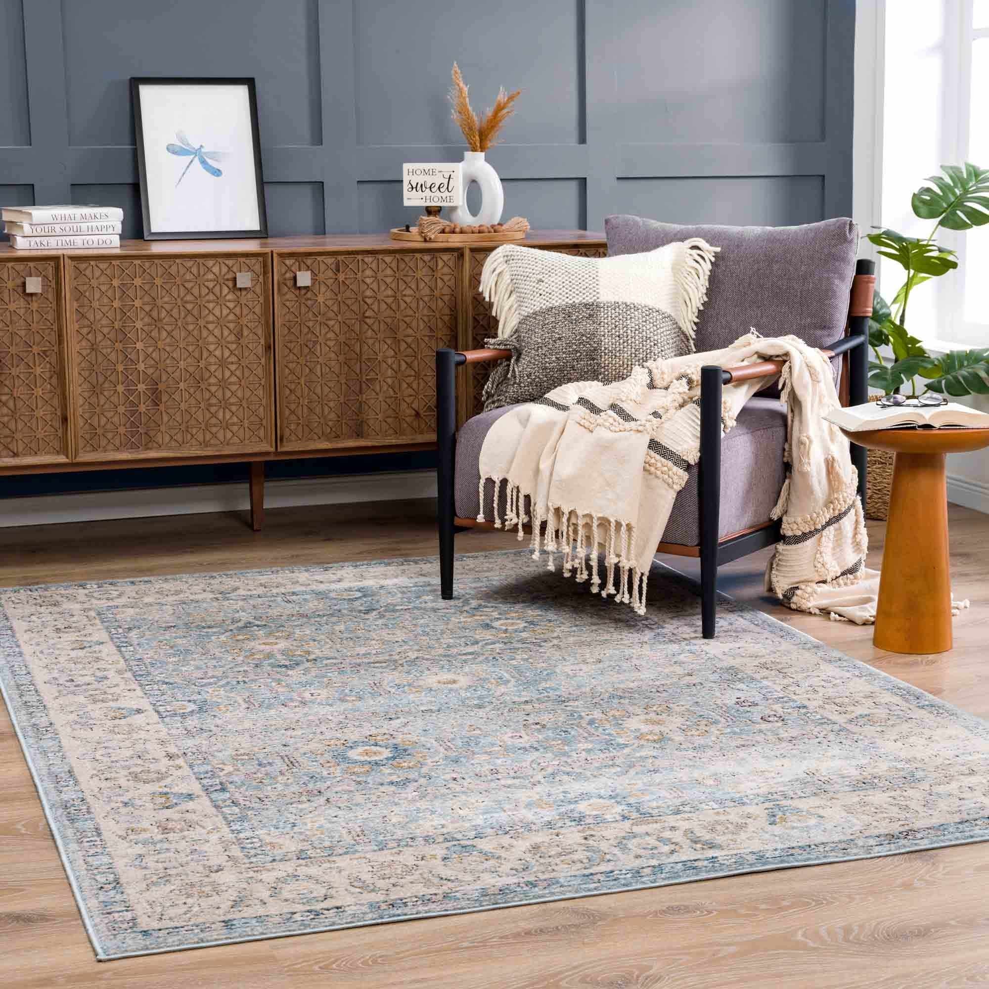 Boutique Rugs - Anana Silver Blue & Beige Area Rug
