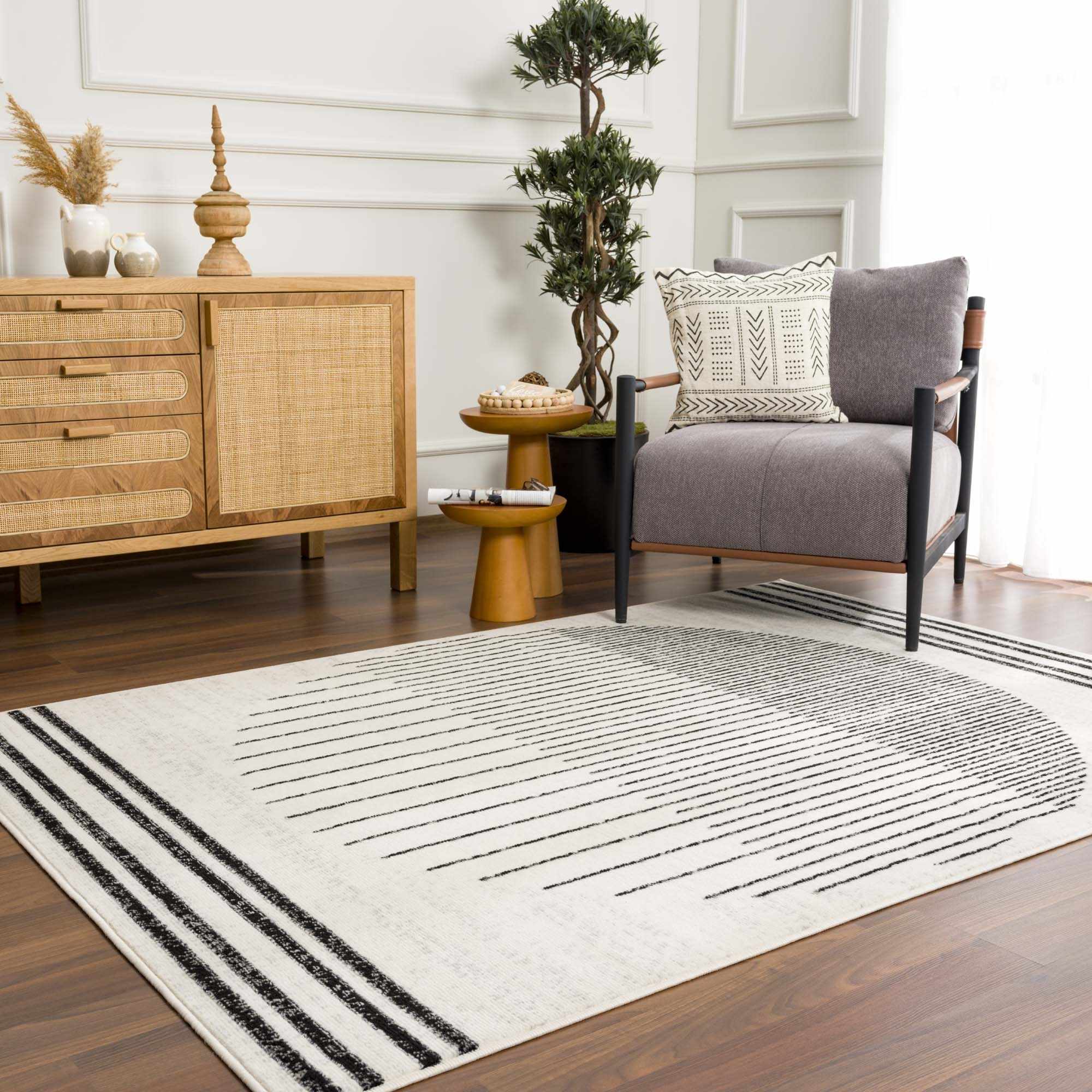 Boutique Rugs - Angus Black&White Geometric Area Rug - Image 16
