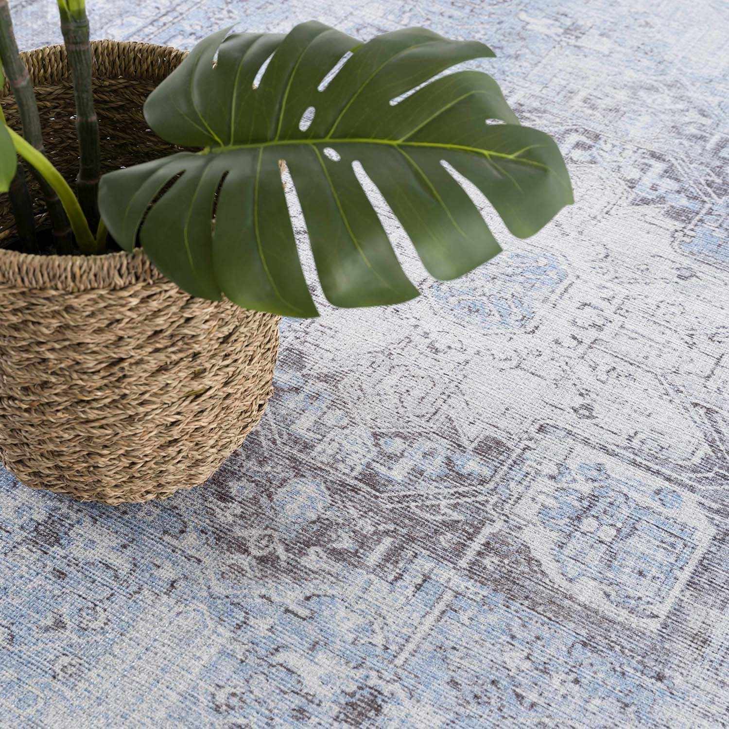Boutique Rugs - Aqua Rosman Washable Runner & Area Rug - Image 14