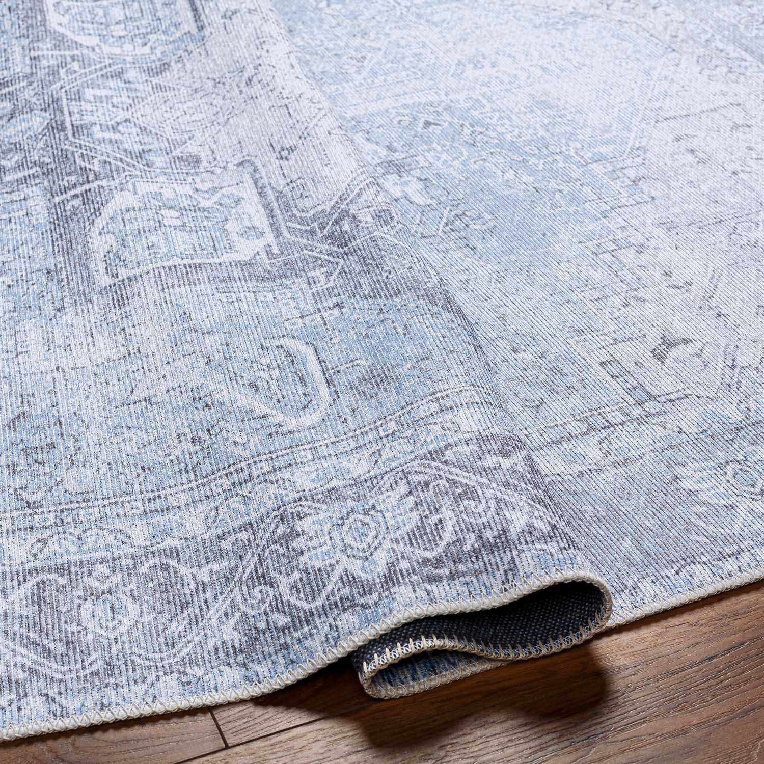 Boutique Rugs - Aqua Rosman Washable Runner & Area Rug - Image 7