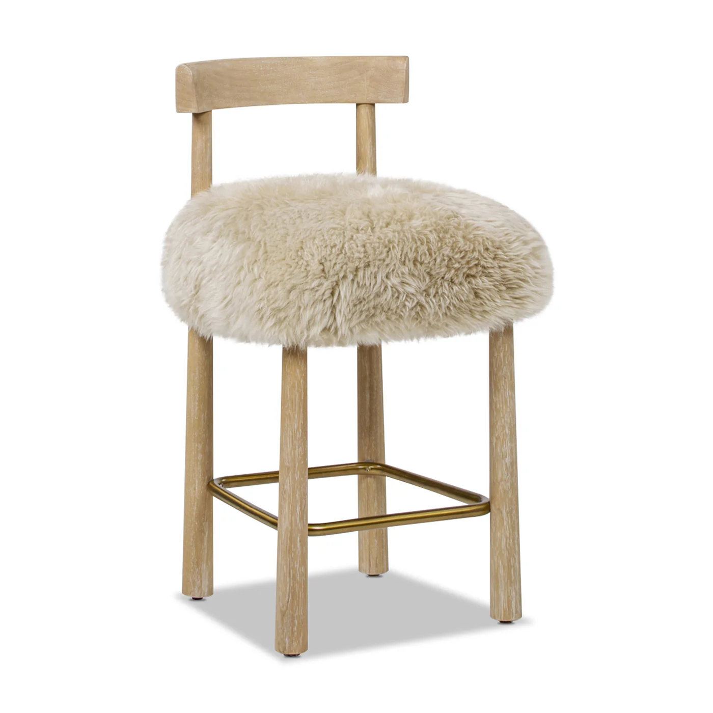 Arden 27.5 Genuine Fur Counter Height Bar Stool - Image 4