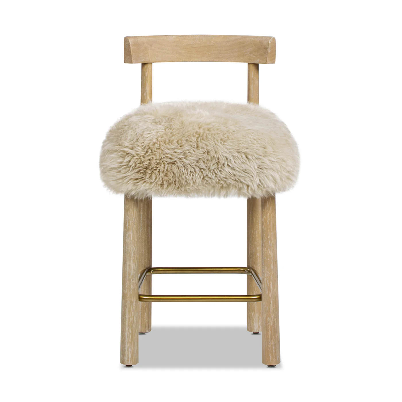 Arden 27.5 Genuine Fur Counter Height Bar Stool - Image 5