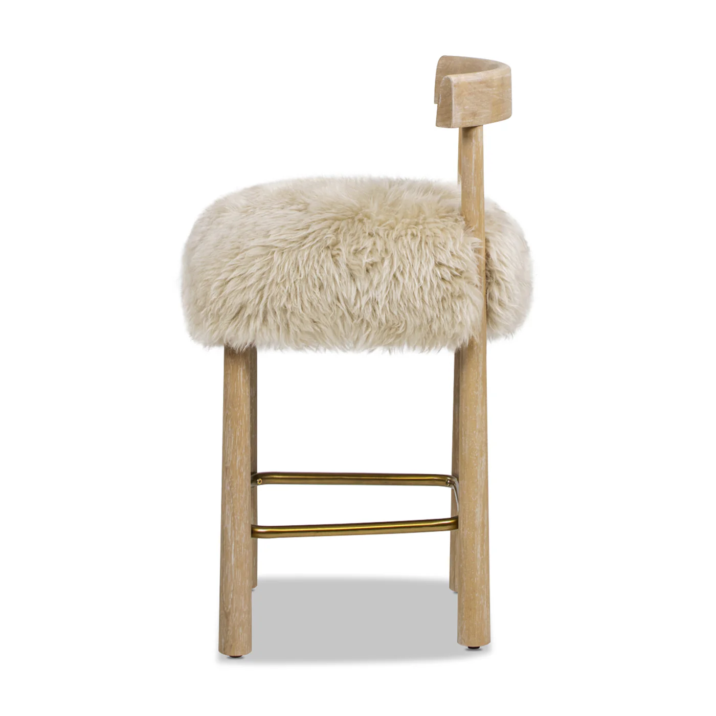 Arden 27.5 Genuine Fur Counter Height Bar Stool - Image 6