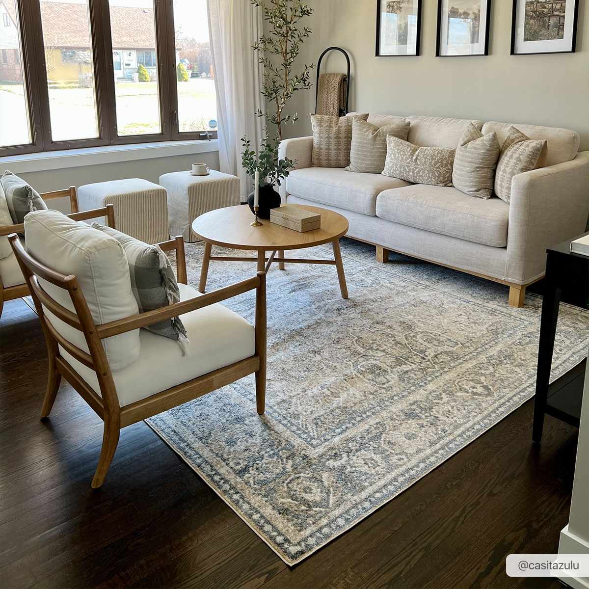 Boutique Rugs - Arias Cream & Blue Washable Area Rug - Image 18