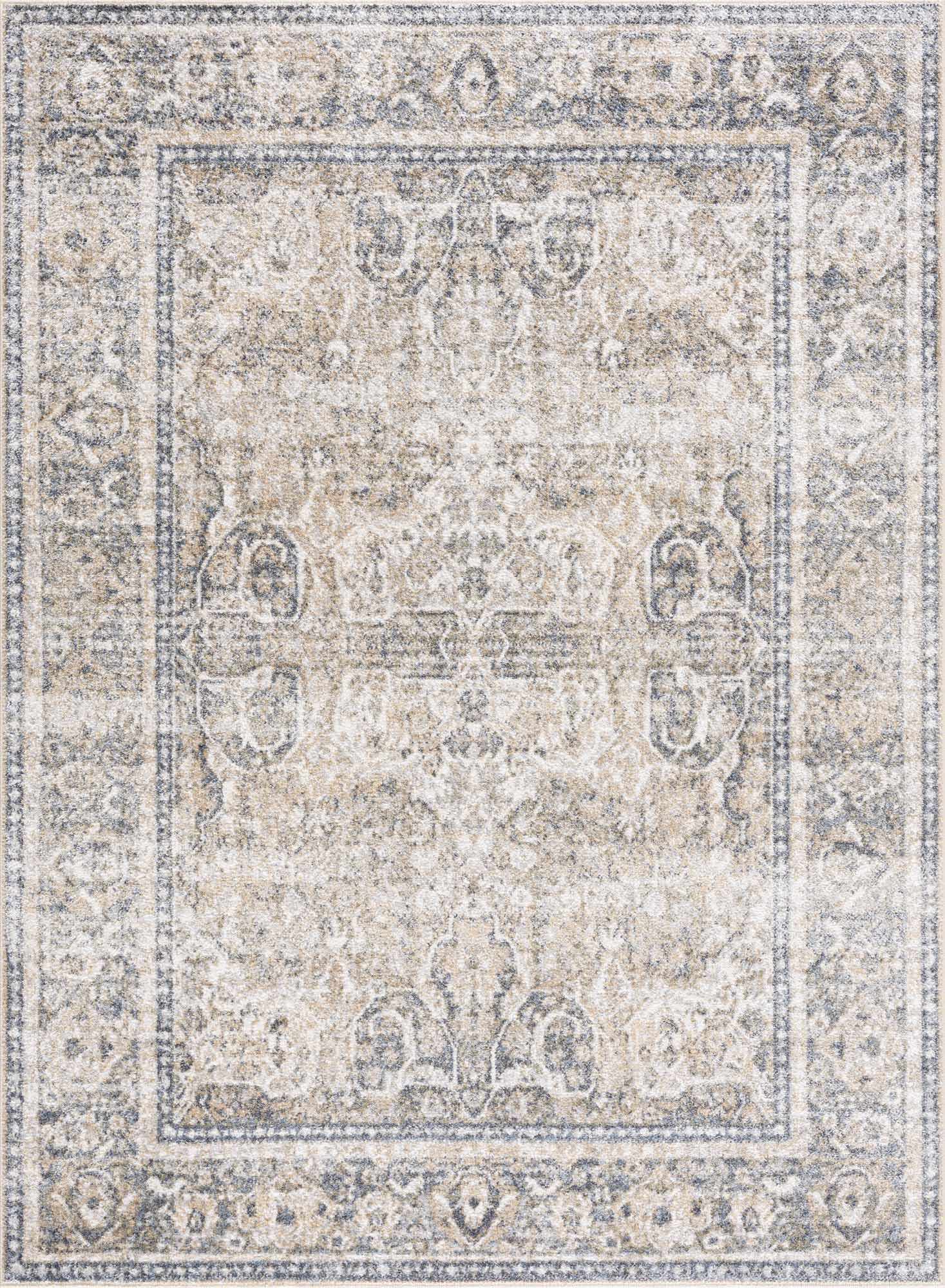 Boutique Rugs - Arias Cream & Blue Washable Area Rug - Image 4